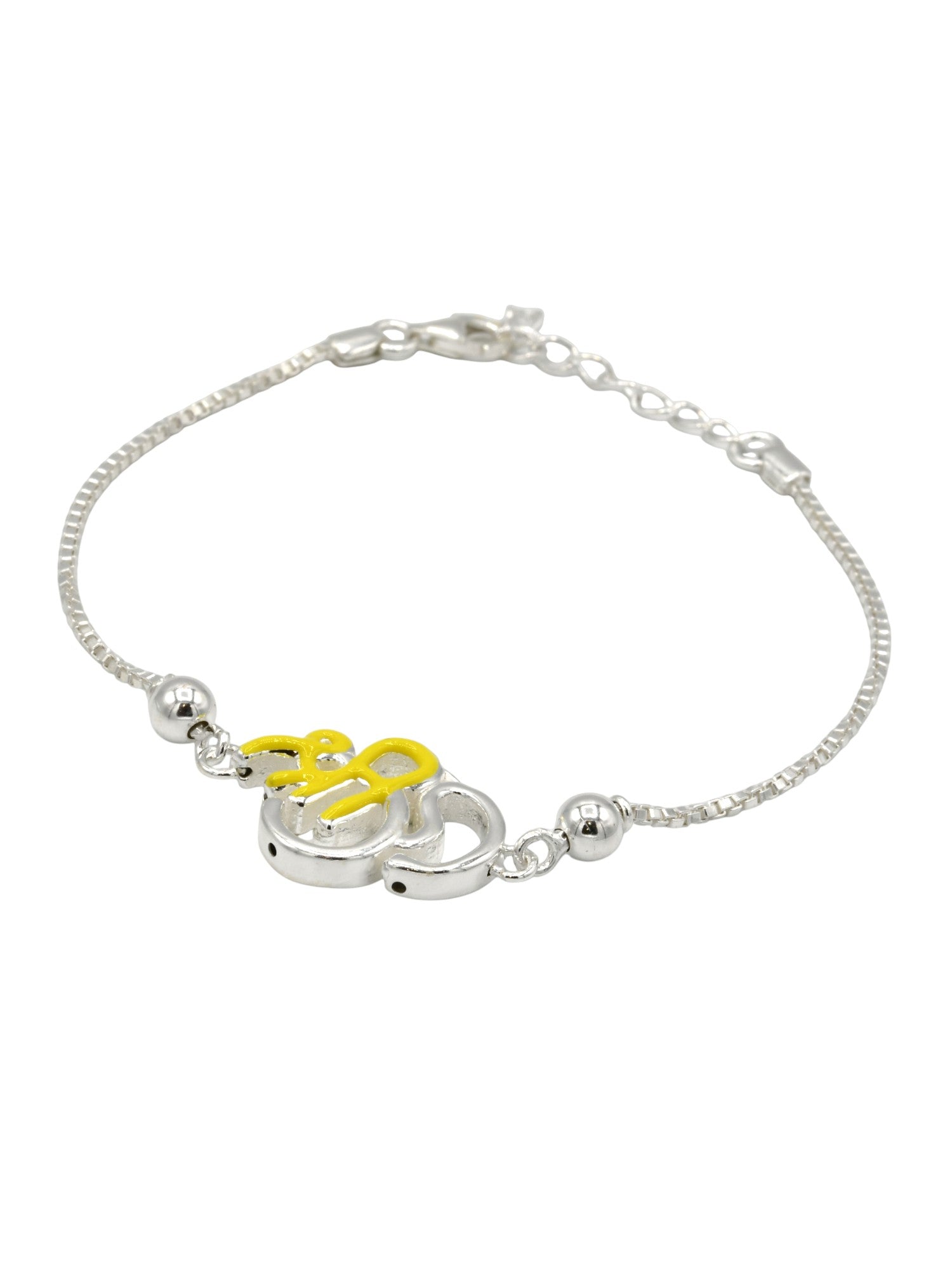 Silver Shree Om Rakhi Bracelet - Roop Darshan