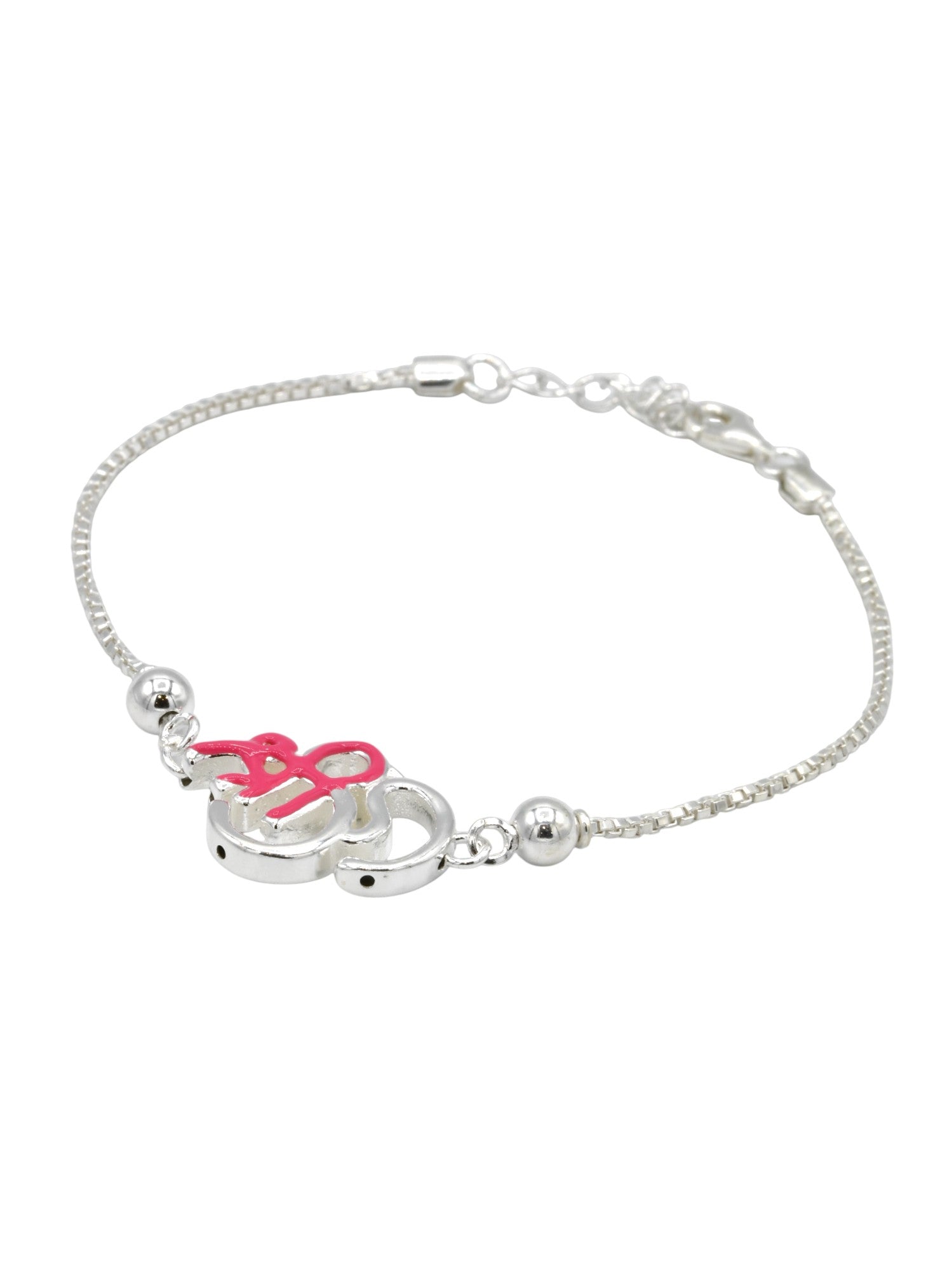 Silver Shree Om Rakhi Bracelet - Roop Darshan