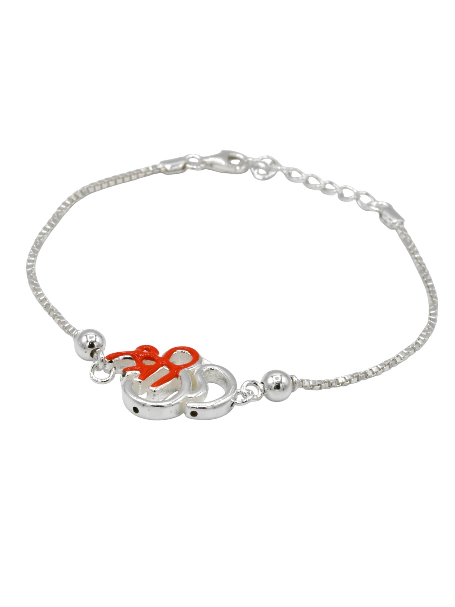 Silver Shree Om Rakhi Bracelet - Roop Darshan