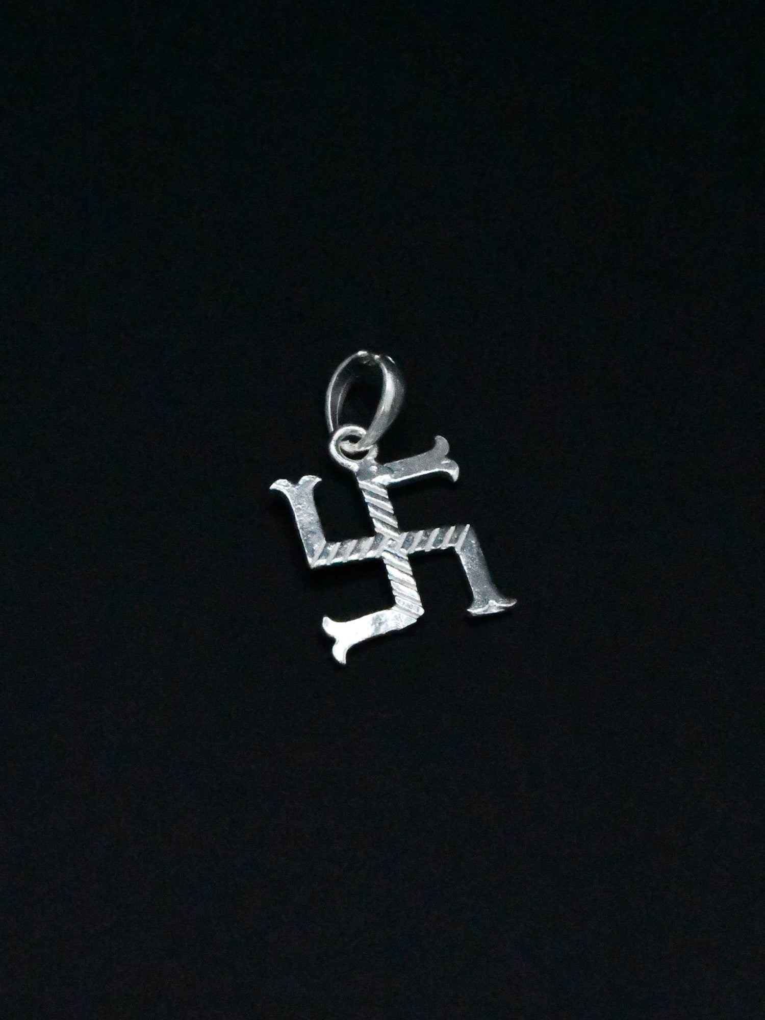 Silver Swastik Pendant - Roop Darshan