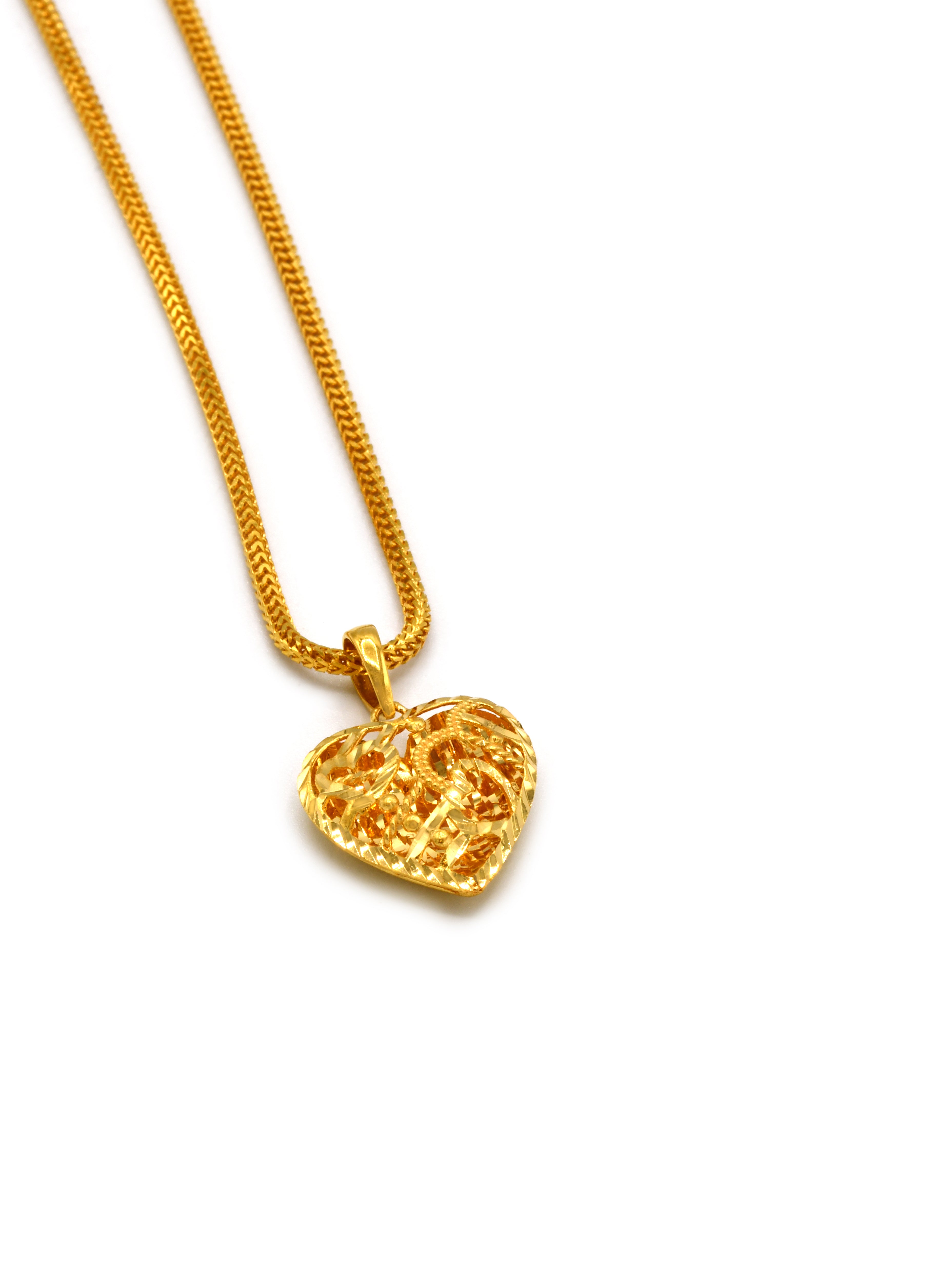 22ct Gold Heart Pendant - Roop Darshan