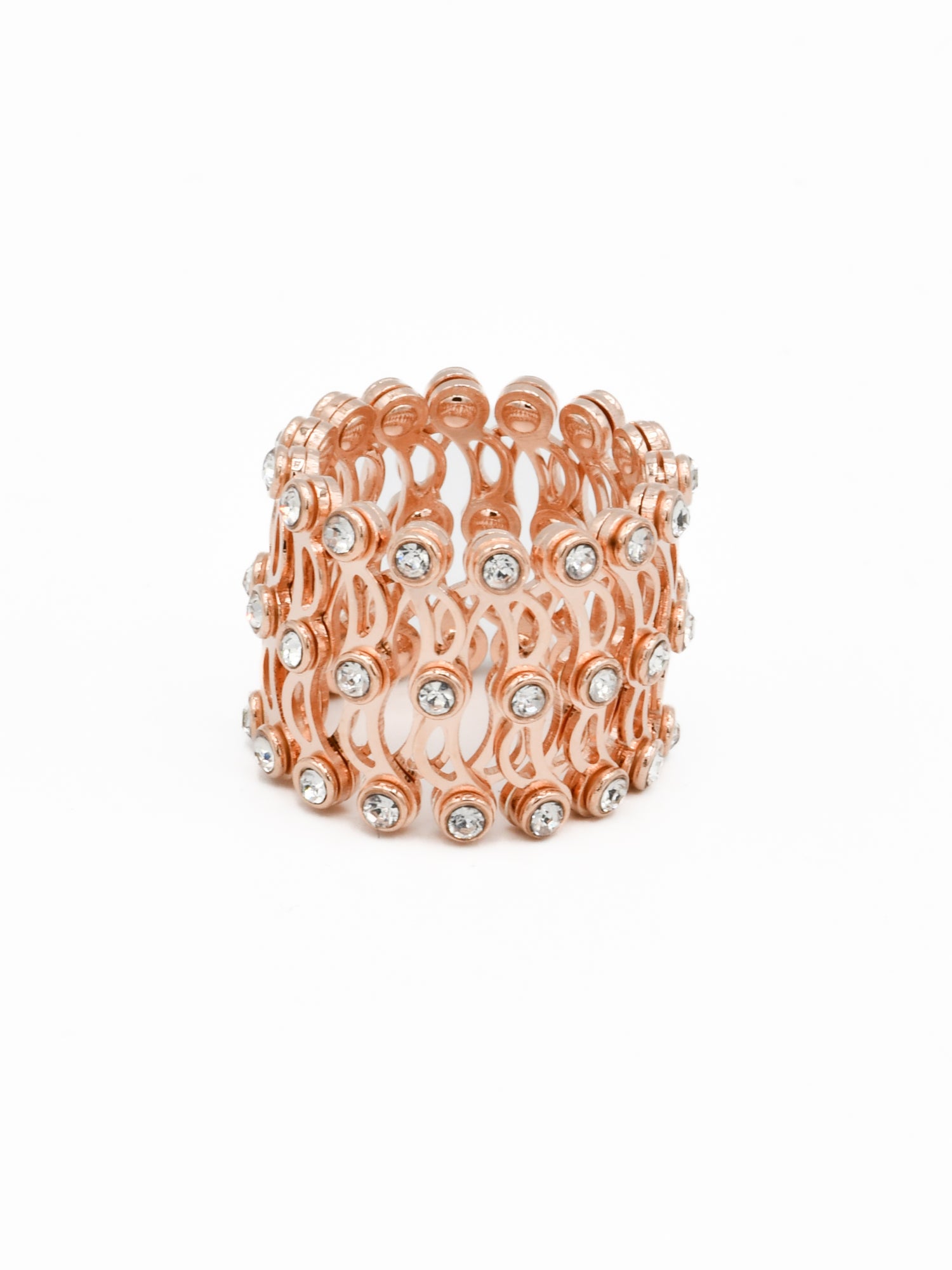 Silver CZ Convertible Ring cum Bracelet - Roop Darshan