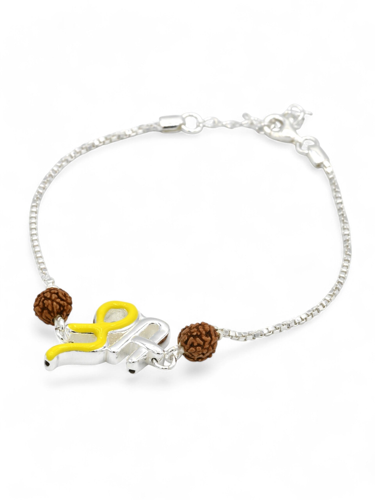 Silver Shree Rudraksh Rakhi Bracelet - Roop Darshan