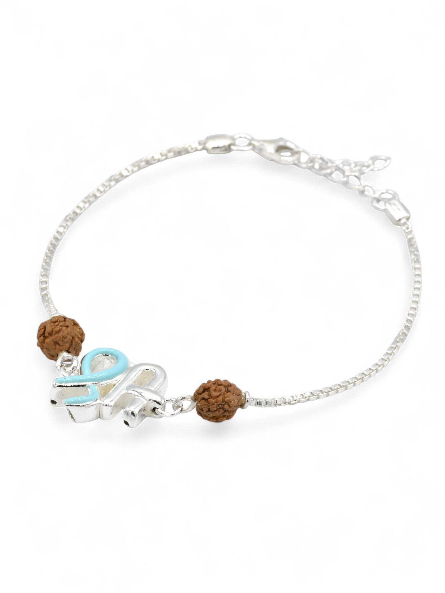 Silver Shree Rudraksh Rakhi Bracelet - Roop Darshan