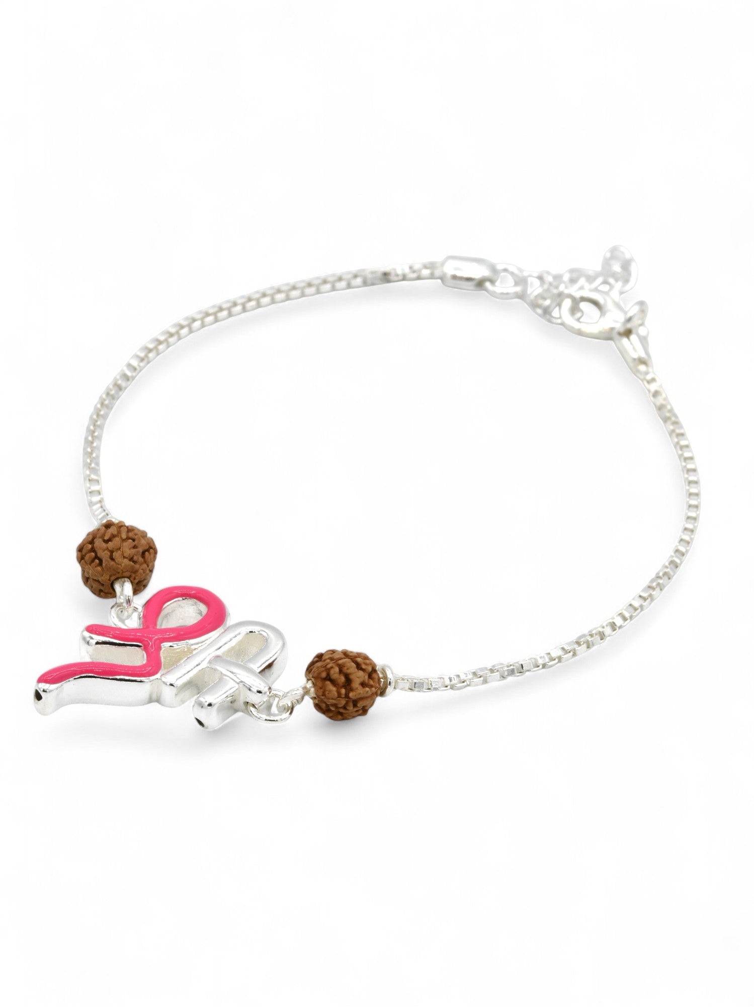 Silver Shree Rudraksh Rakhi Bracelet - Roop Darshan