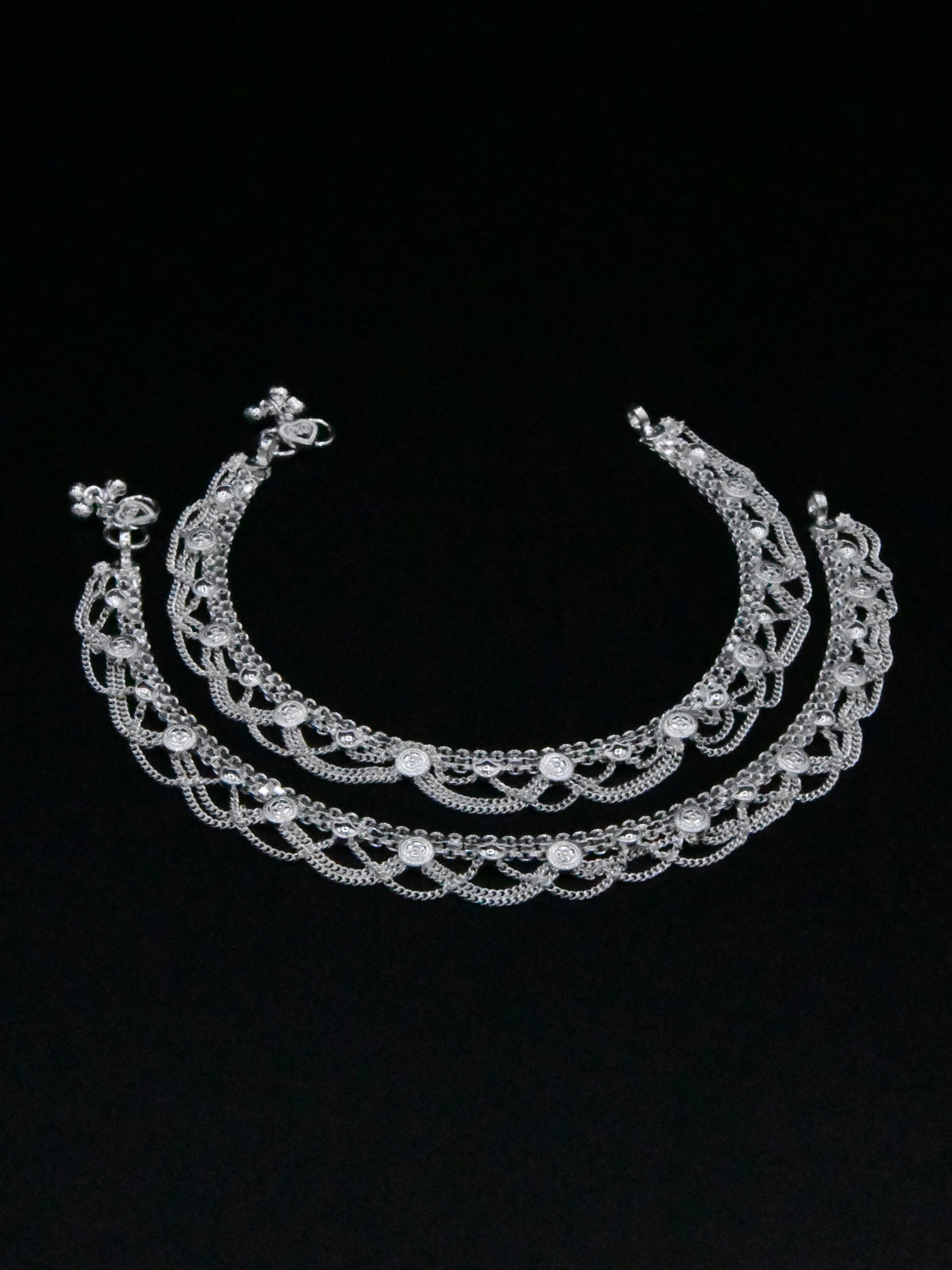 Ladies Silver Anklets - Roop Darshan