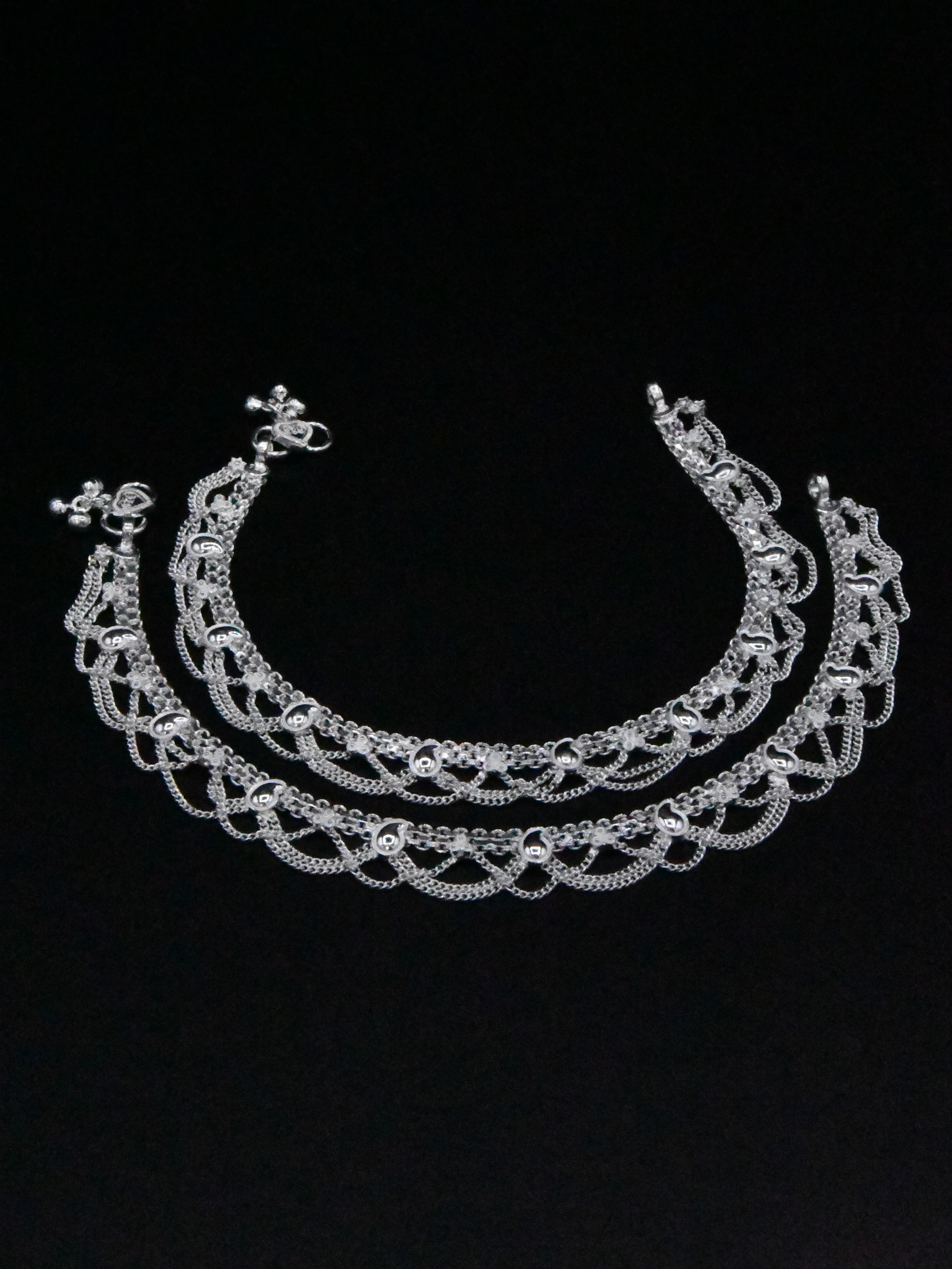 Ladies Silver Anklets - Roop Darshan