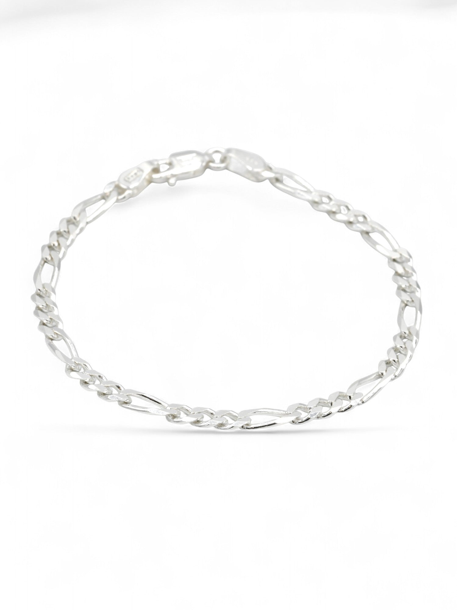 925 Sterling Silver Figaro Bracelet - Roop Darshan