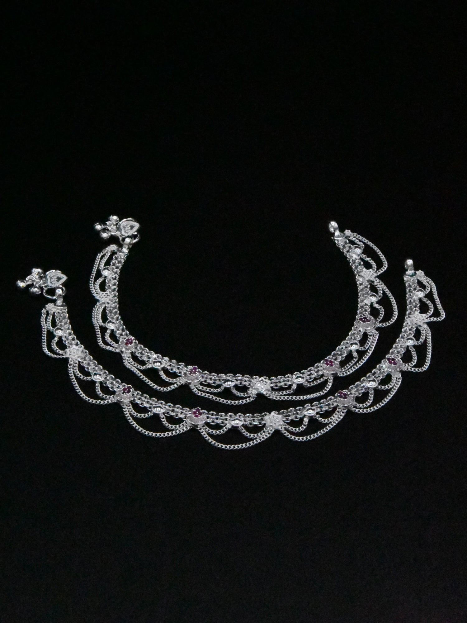 Ladies Silver Anklets - Roop Darshan