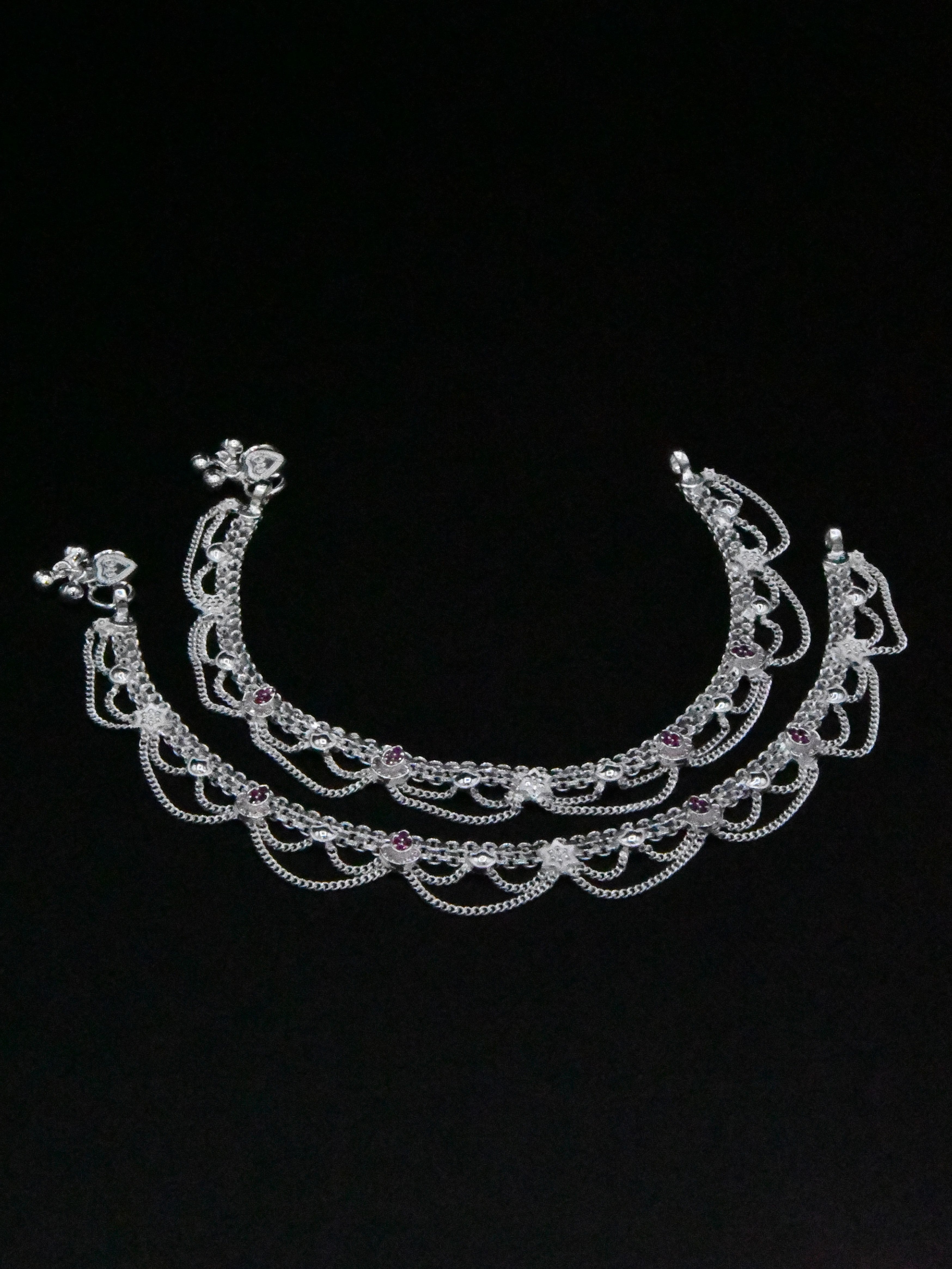 Ladies Silver Anklets - Roop Darshan