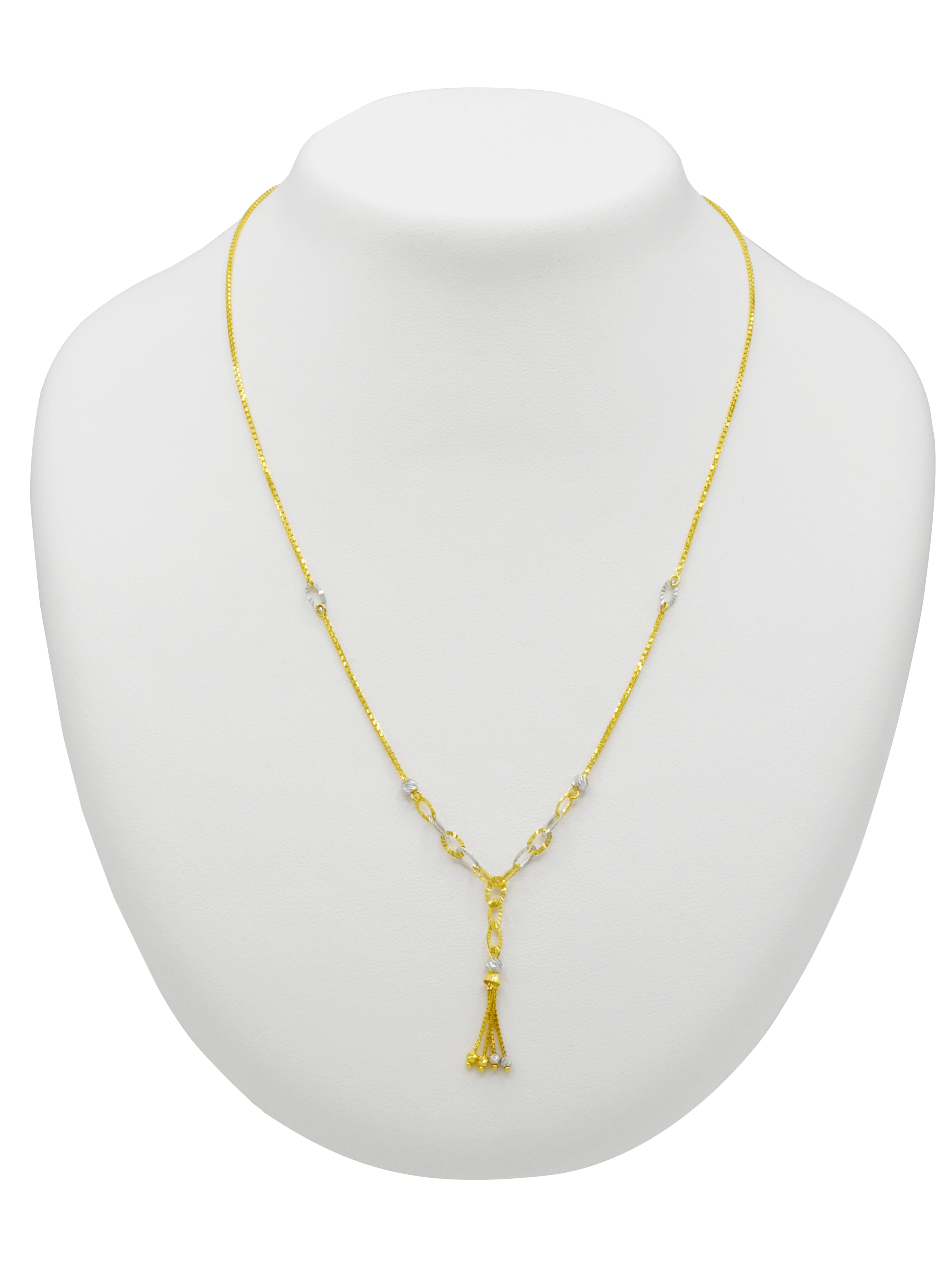 22ct Gold Two Tone Ball Fancy Chain 5.52 GMS - Roop Darshan
