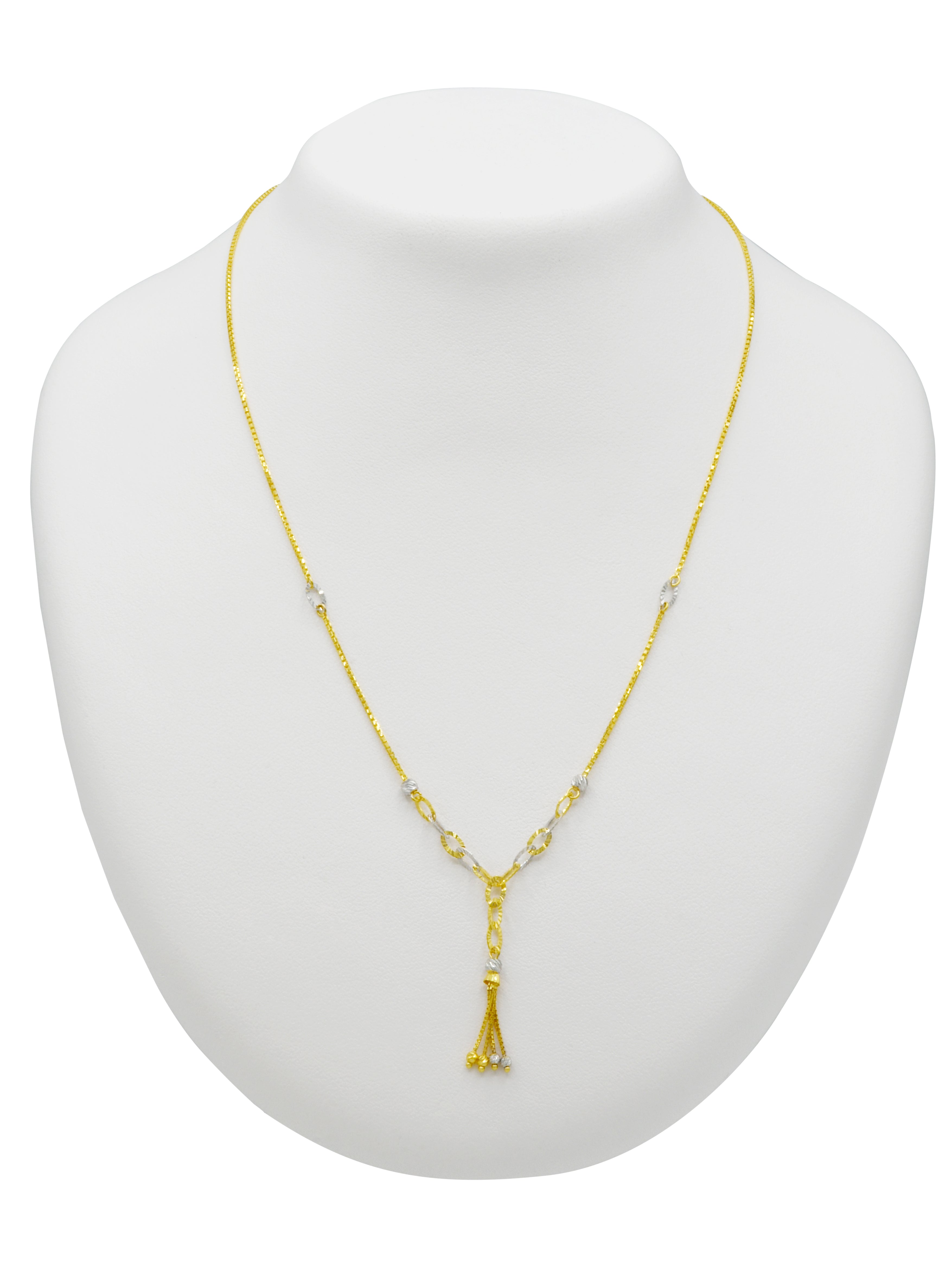 22ct Gold Two Tone Ball Fancy Chain 5.52 GMS - Roop Darshan