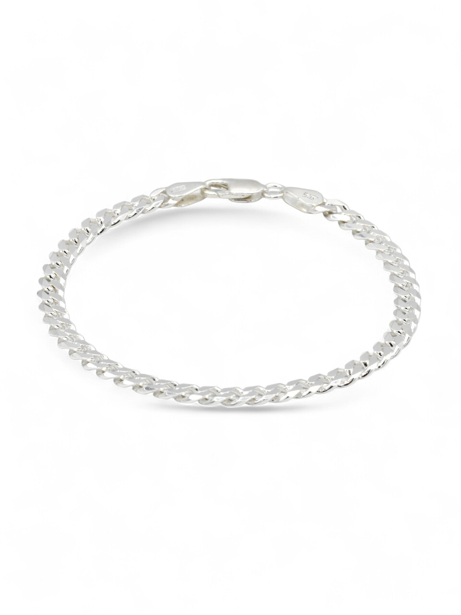 Silver Curb Mens Bracelet - Roop Darshan
