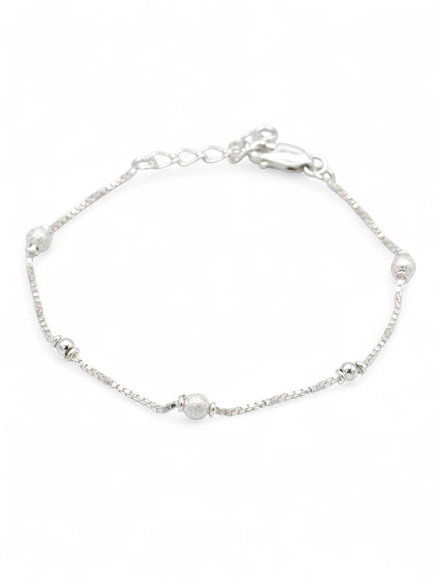 925 Sterling Silver Ball Ladies Bracelet - Roop Darshan