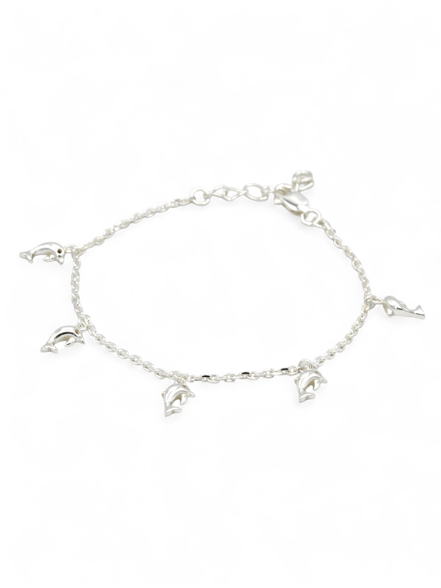 Sterling Silver Dolphin Charms Bracelet - Roop Darshan