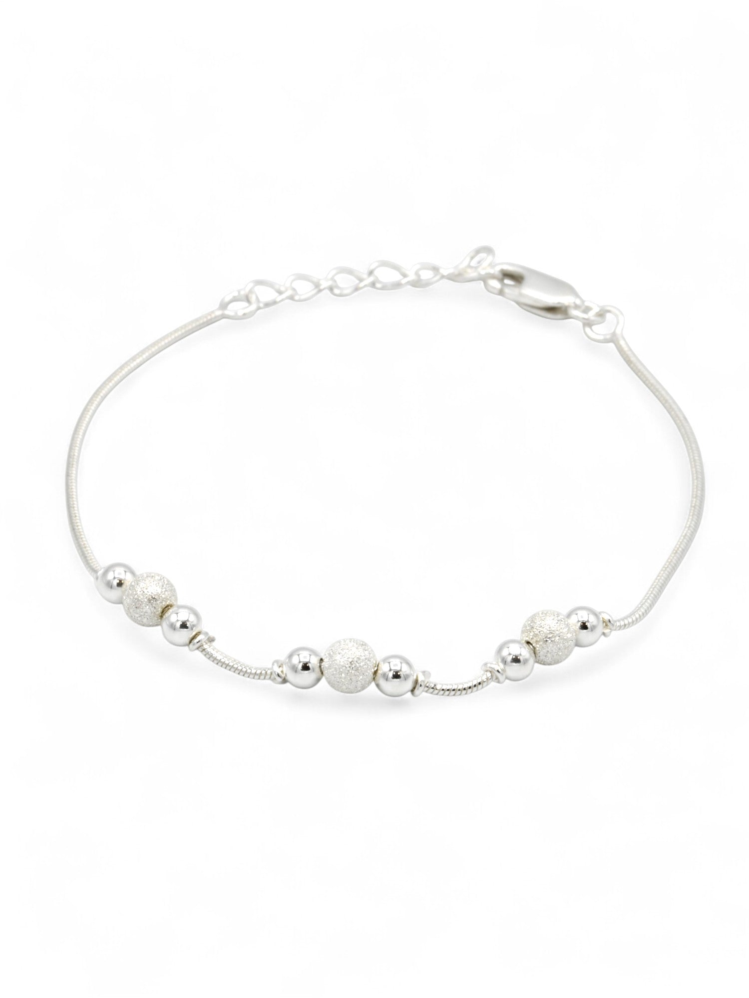 Sterling Silver Ball Ladies Bracelet - Roop Darshan