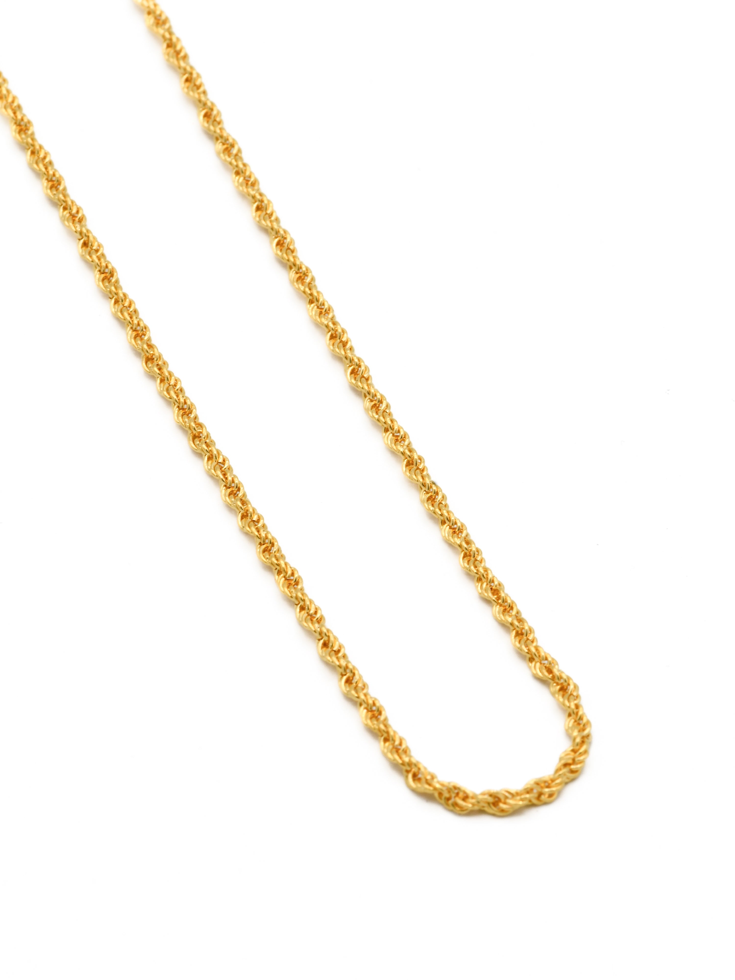 22ct Gold Hollow Rope Chain - 45 cm - Roop Darshan