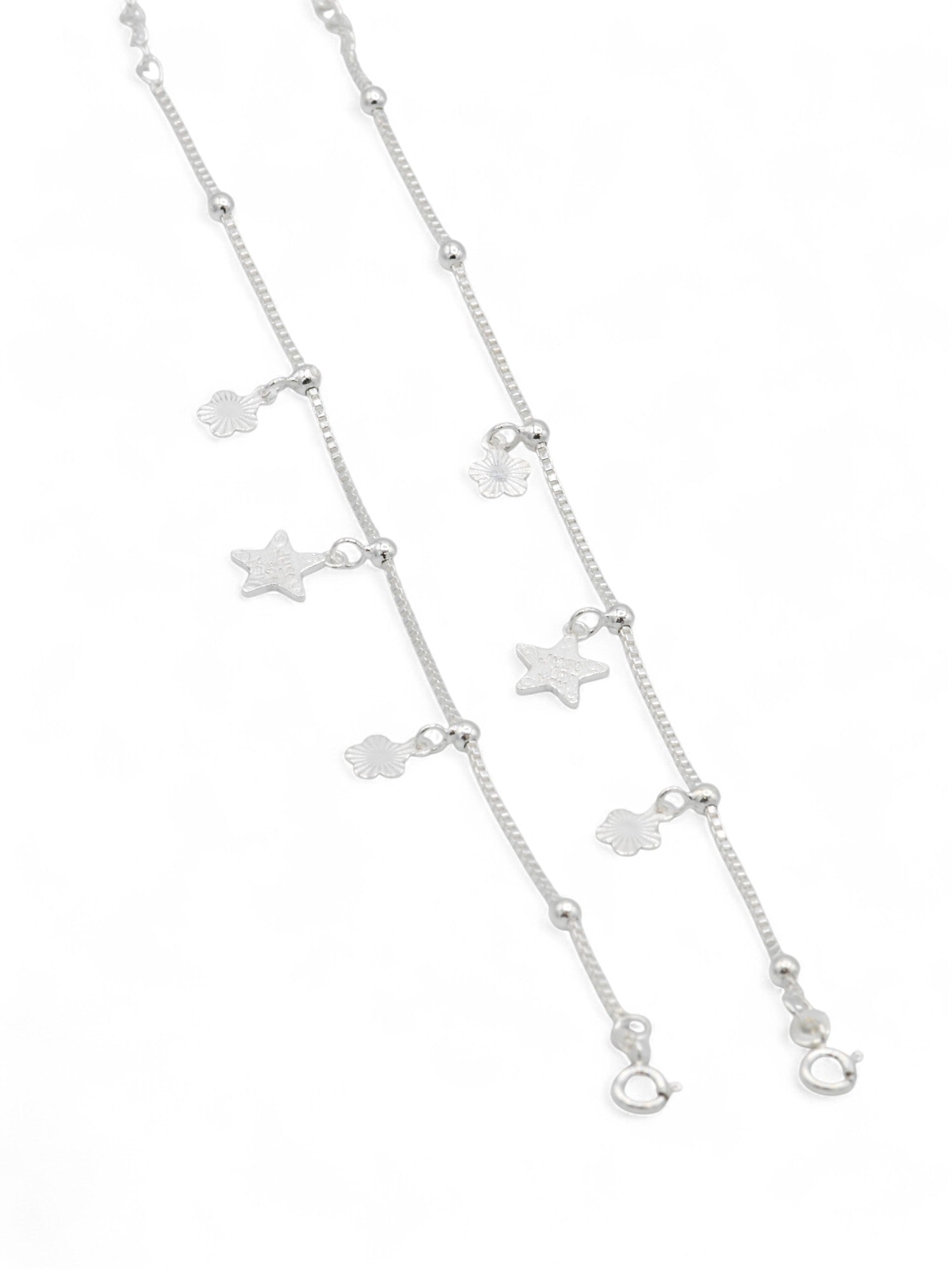 Silver Pair Girls Anklets - Roop Darshan