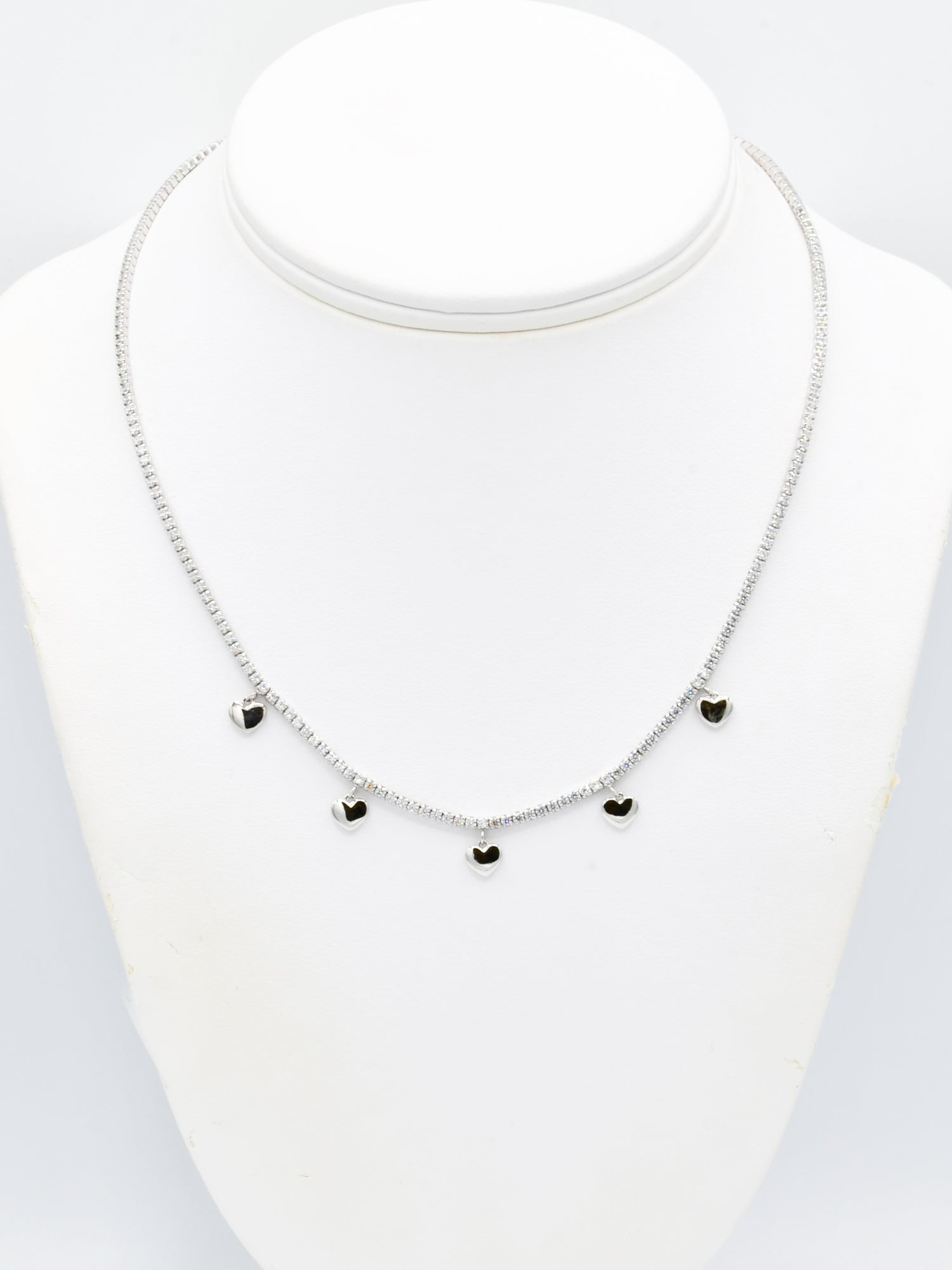 Sterling Silver CZ Heart Fancy Chain