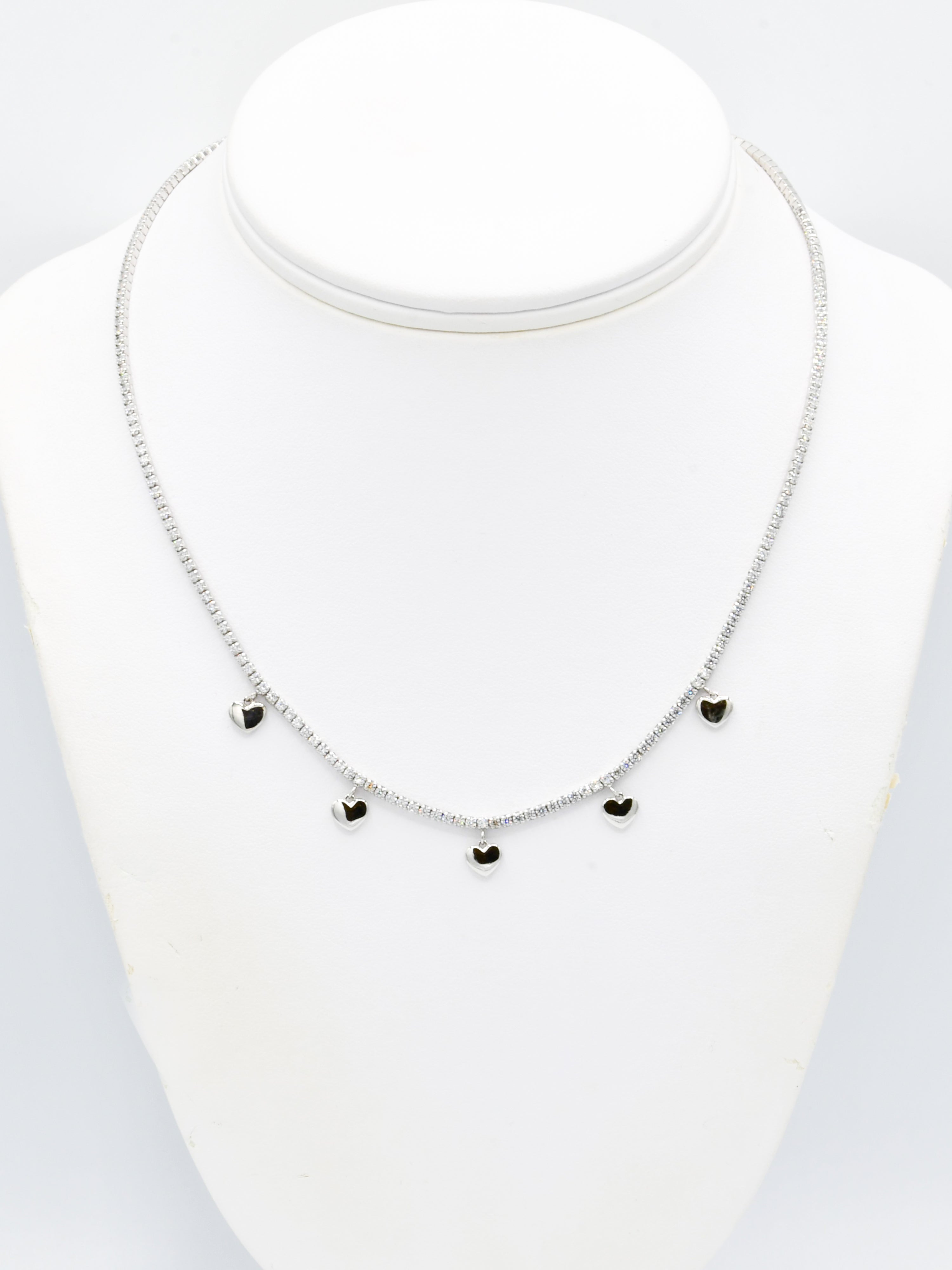 Sterling Silver CZ Heart Fancy Chain - Roop Darshan