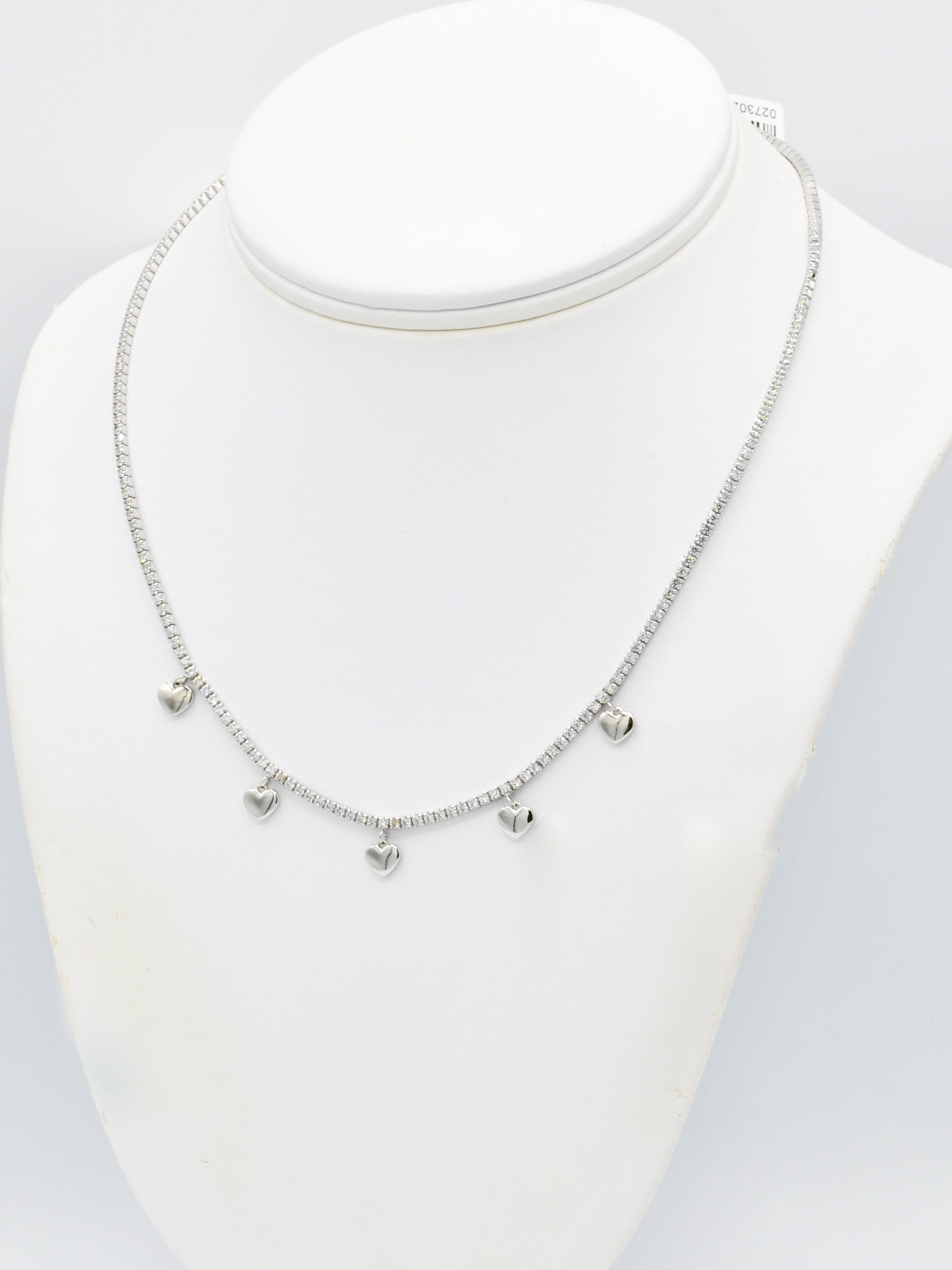 Sterling Silver CZ Heart Fancy Chain