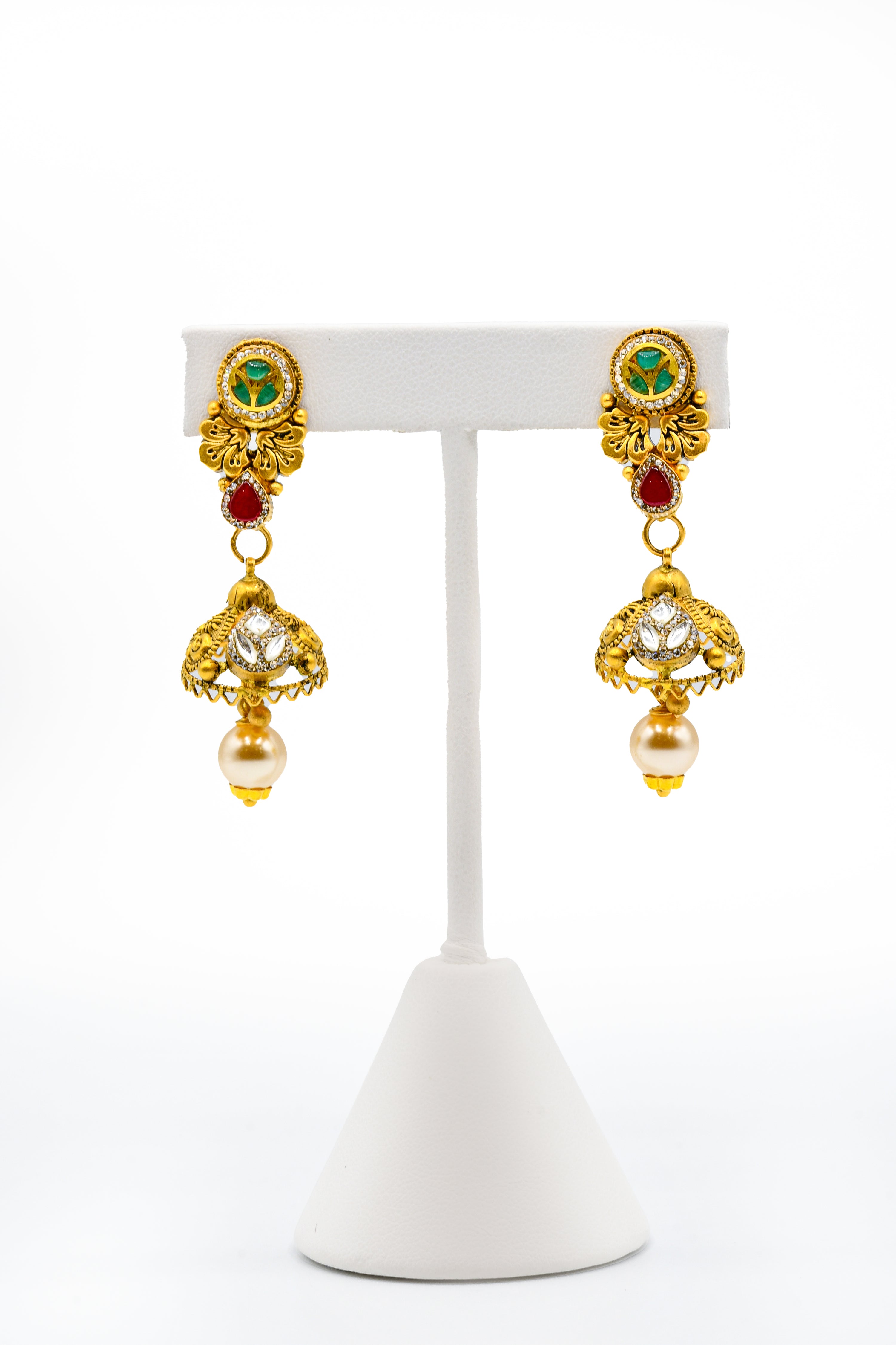 22ct Gold Antique Choker Kundan Necklace Set - Roop Darshan