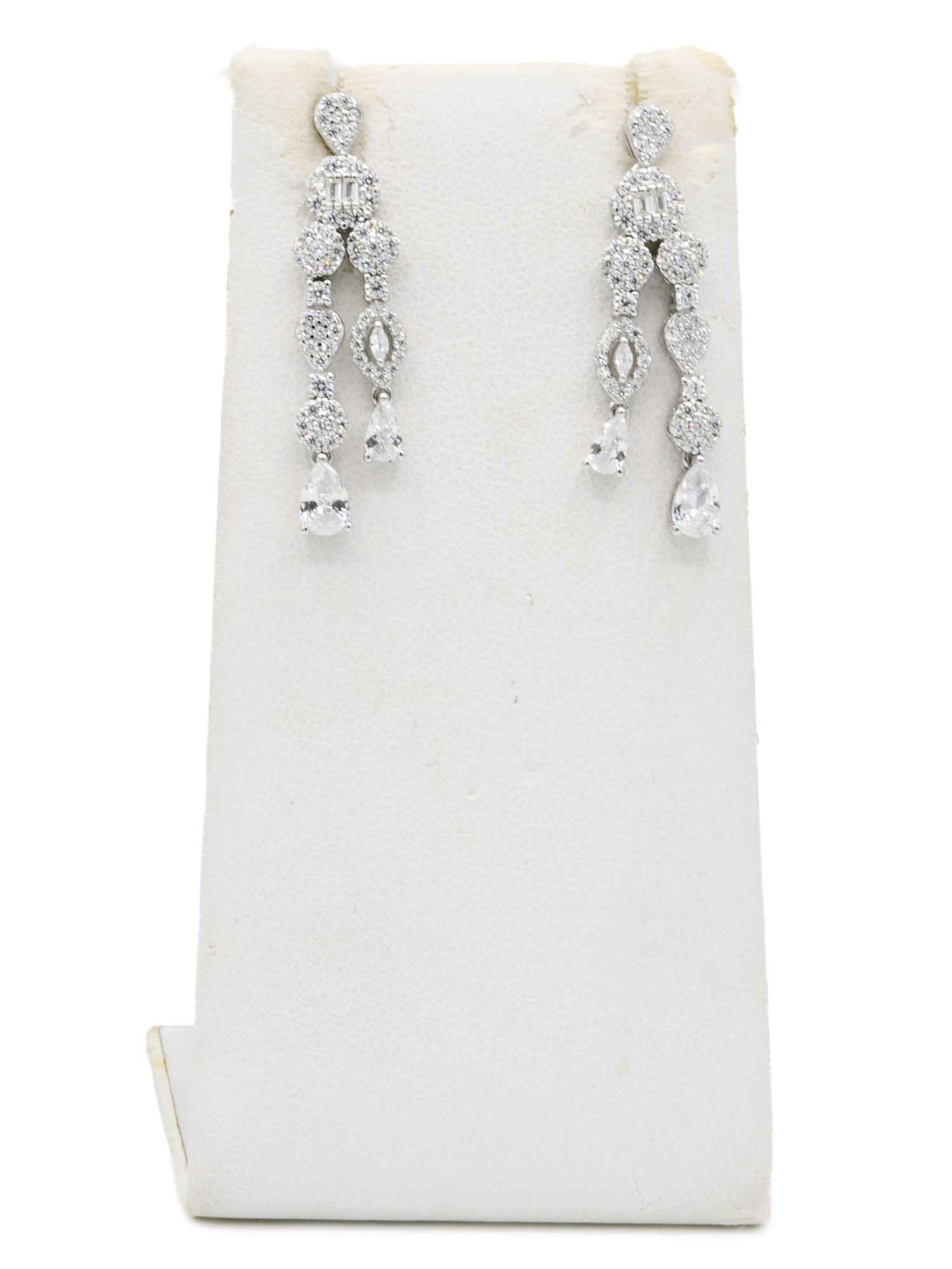 Silver CZ Necklace Set - Roop Darshan