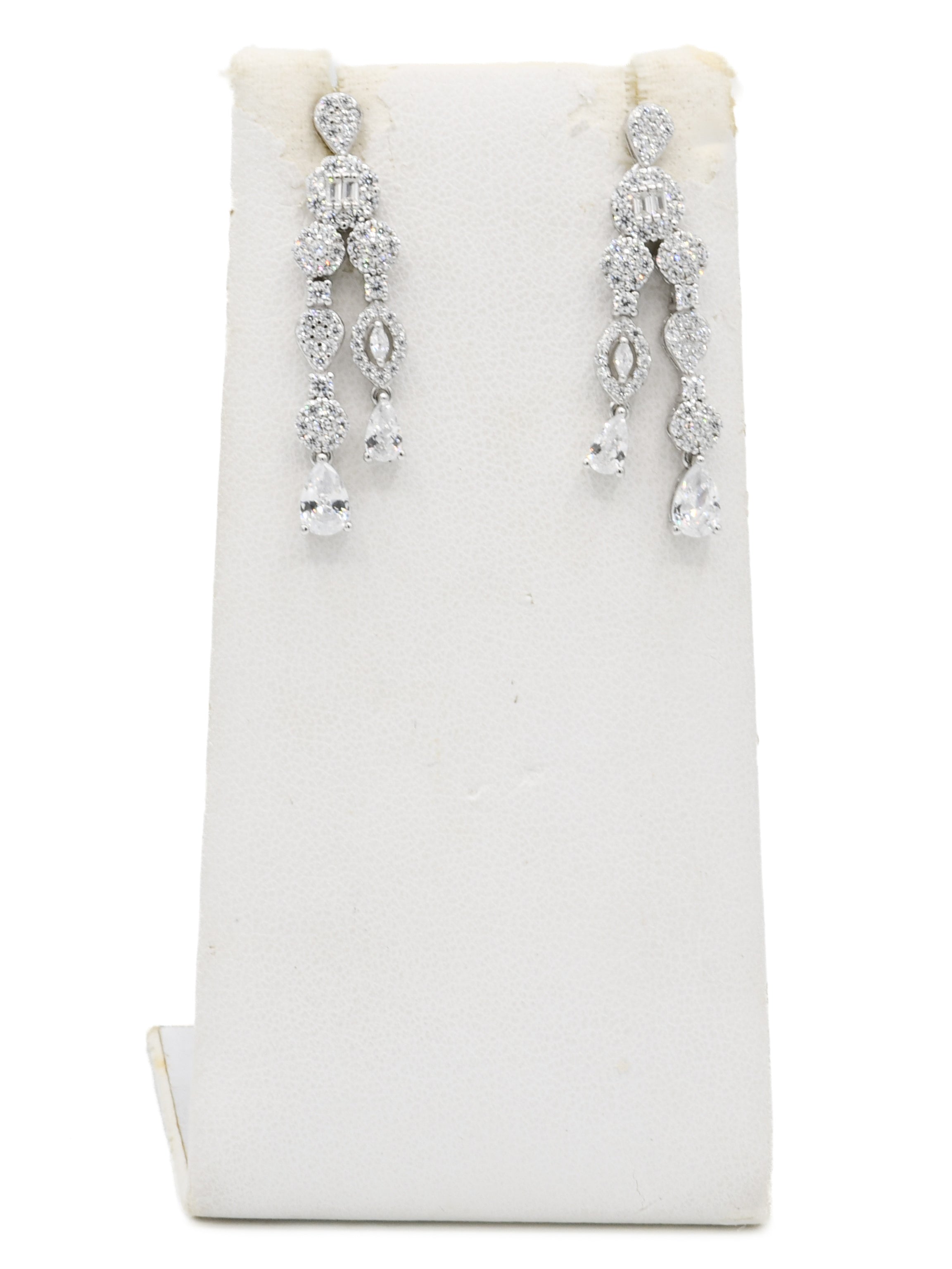 Silver CZ Necklace Set
