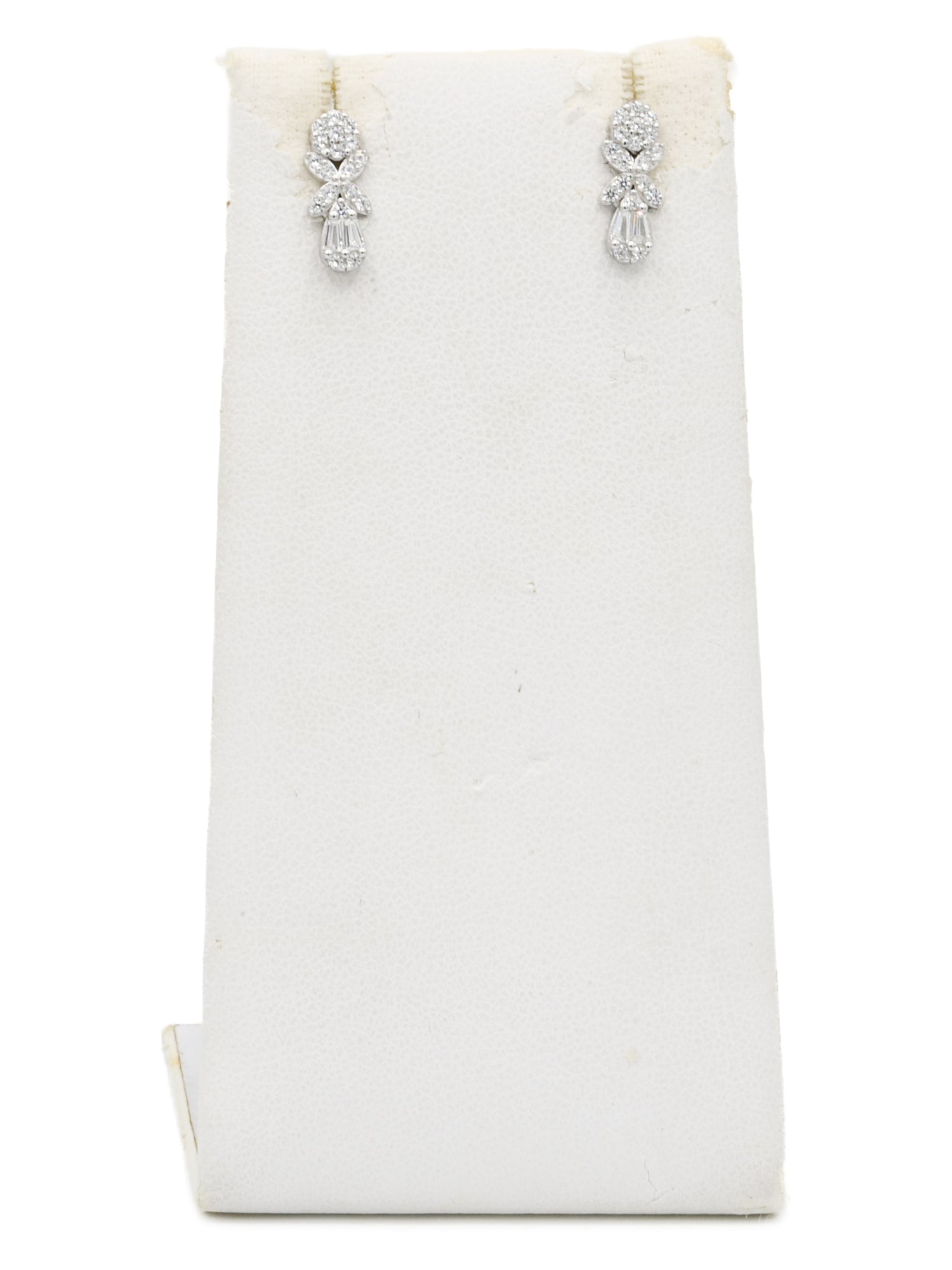 Silver CZ Necklace Set - Roop Darshan