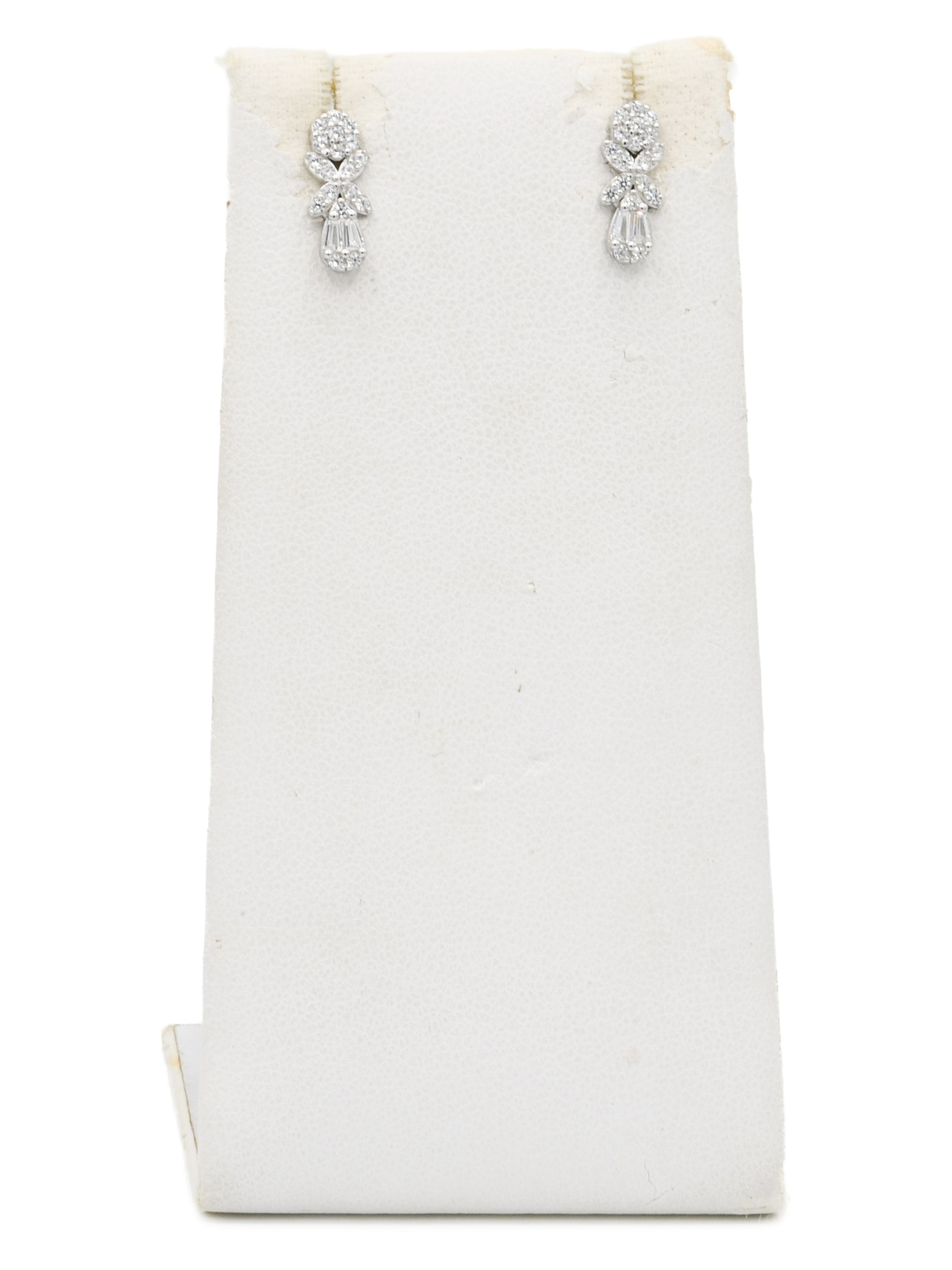 Silver CZ Necklace Set - Roop Darshan
