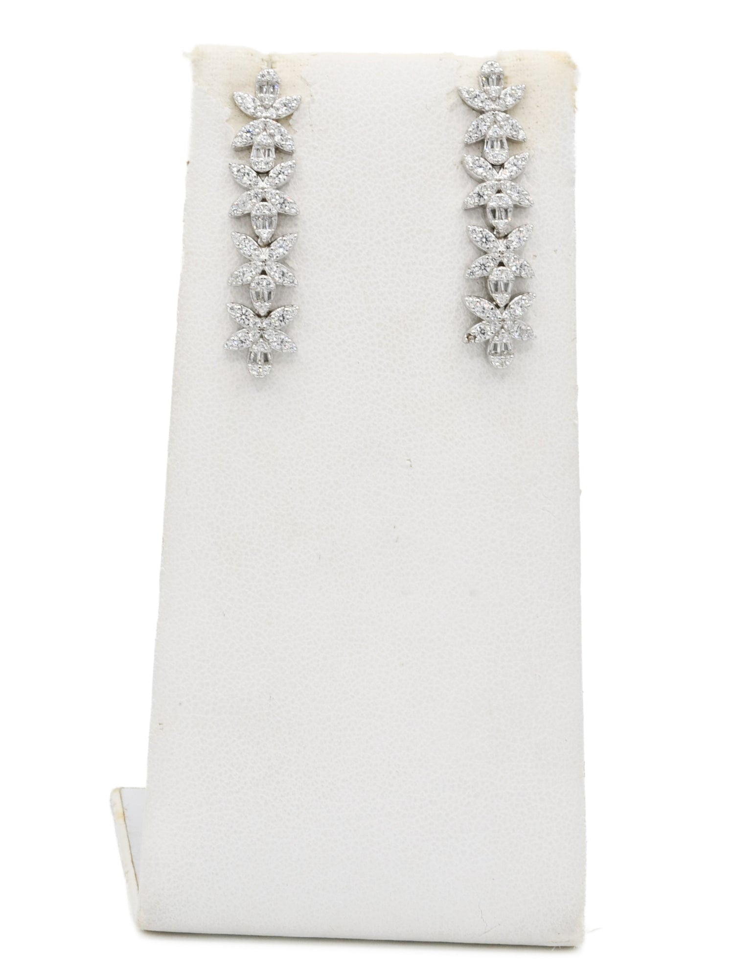 Silver CZ Necklace Set - Roop Darshan