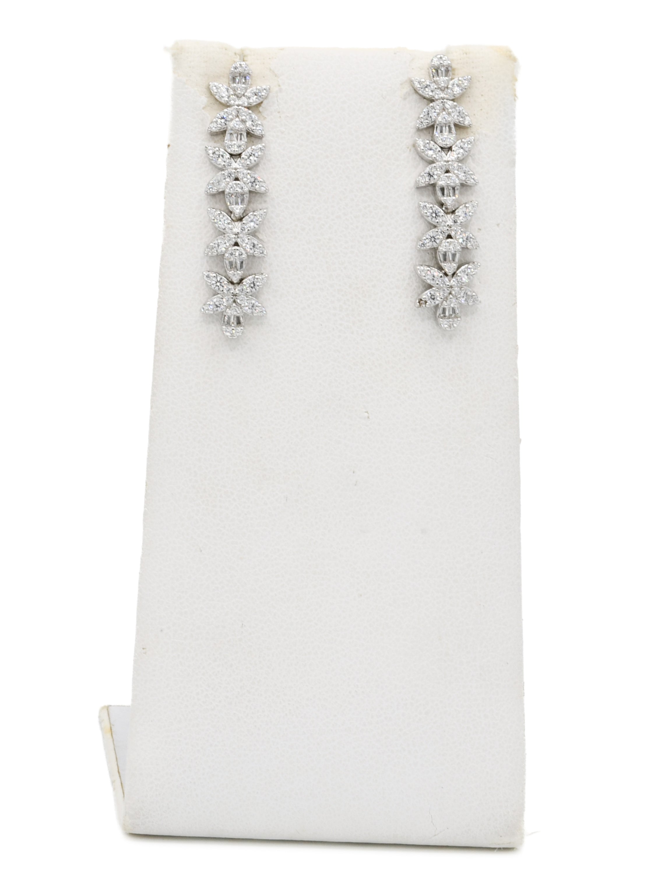 Silver CZ Necklace Set - Roop Darshan