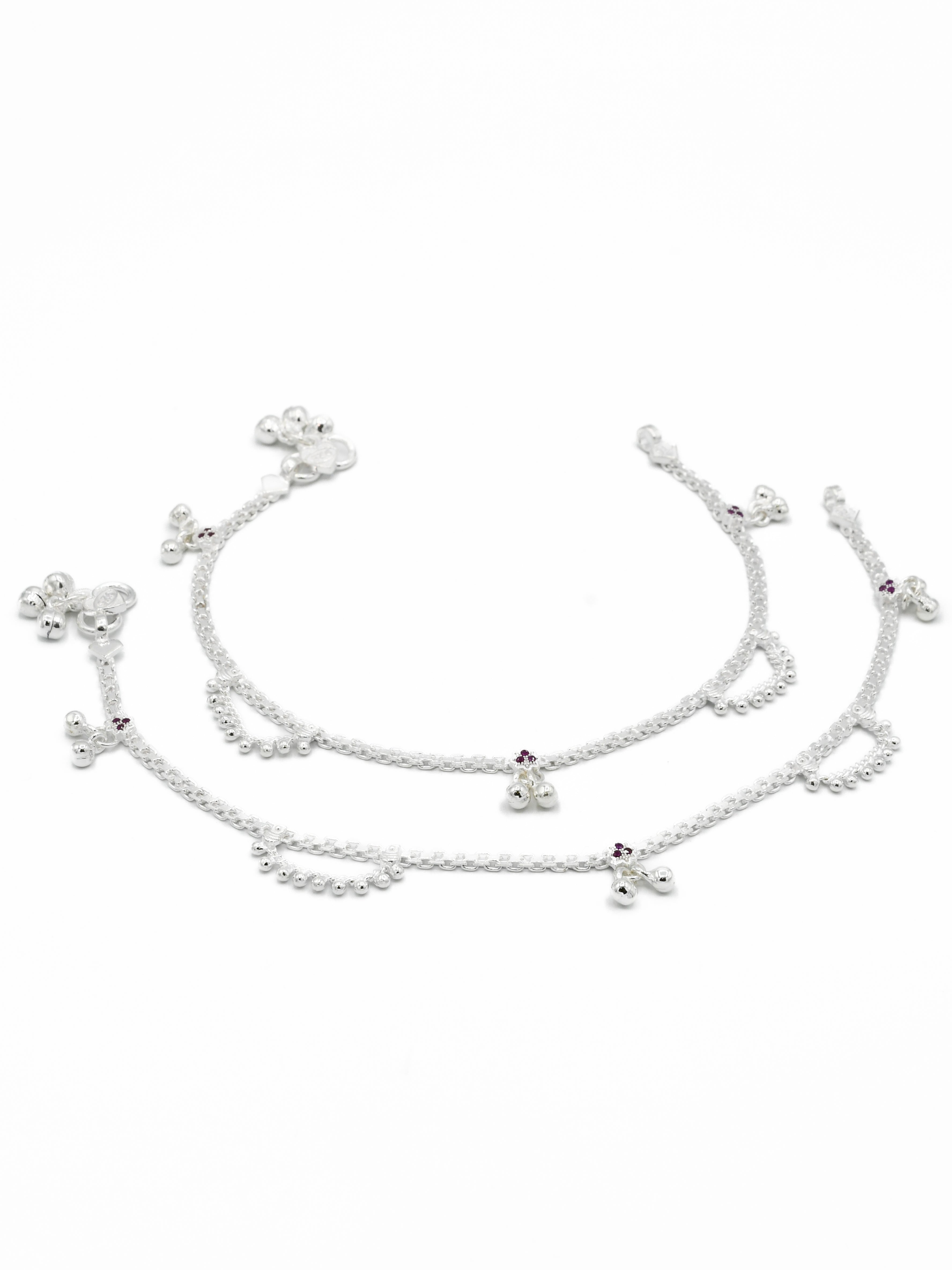 Sterling Silver Ladies Anklets - Roop Darshan