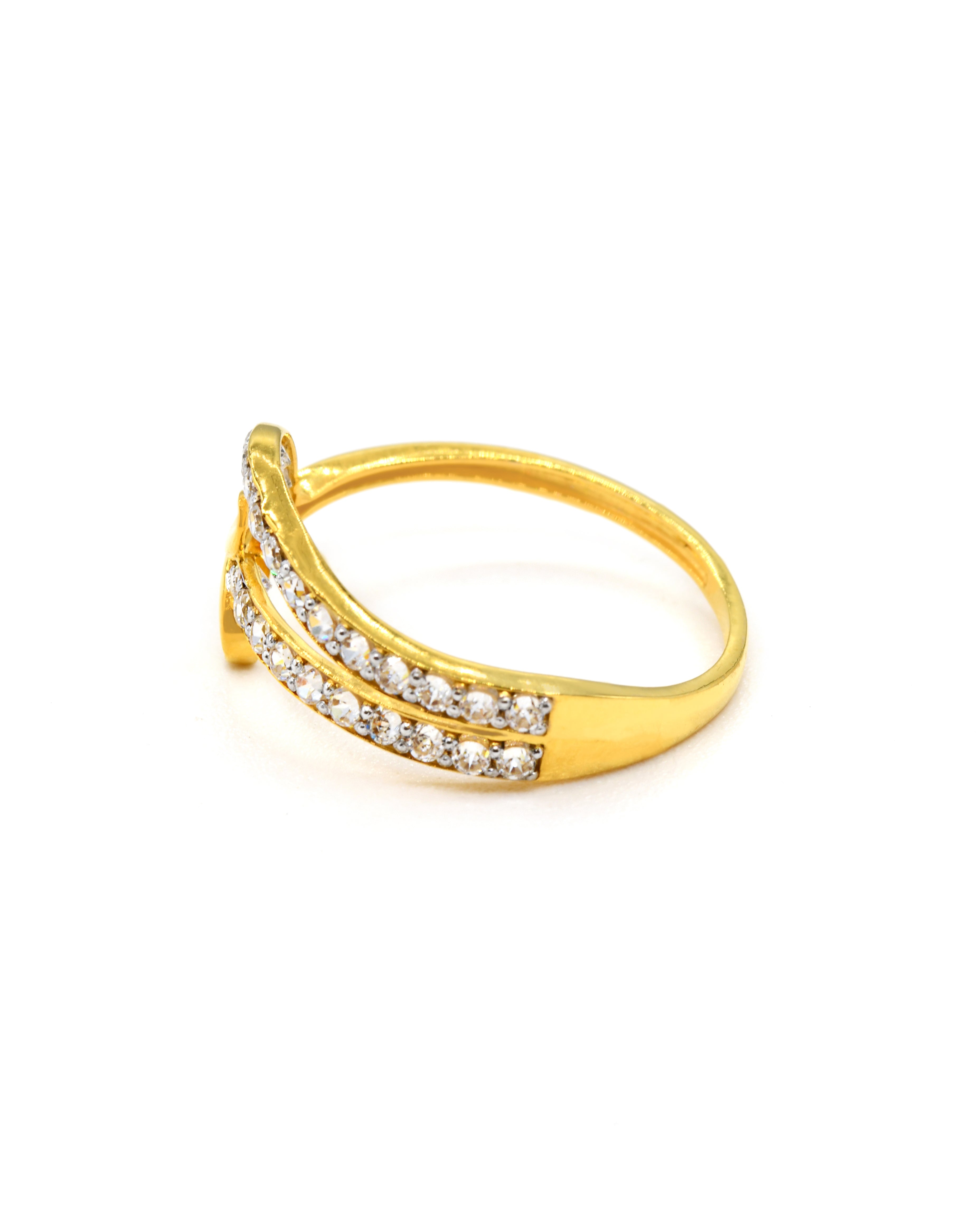 18ct Gold CZ Ladies Ring 1.48 GMS - Roop Darshan