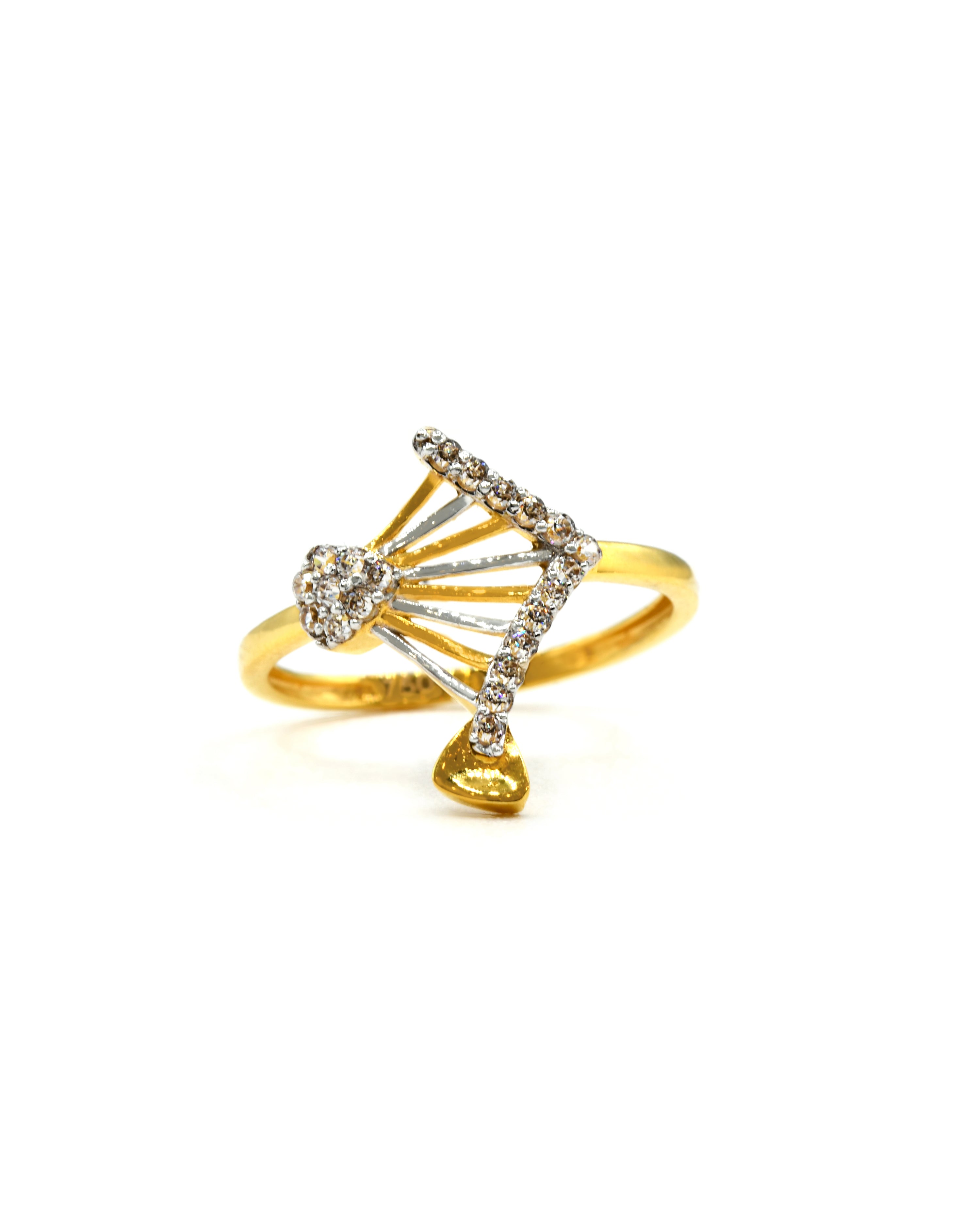 18ct Gold CZ Ladies Ring 1.58 GMS - Roop Darshan