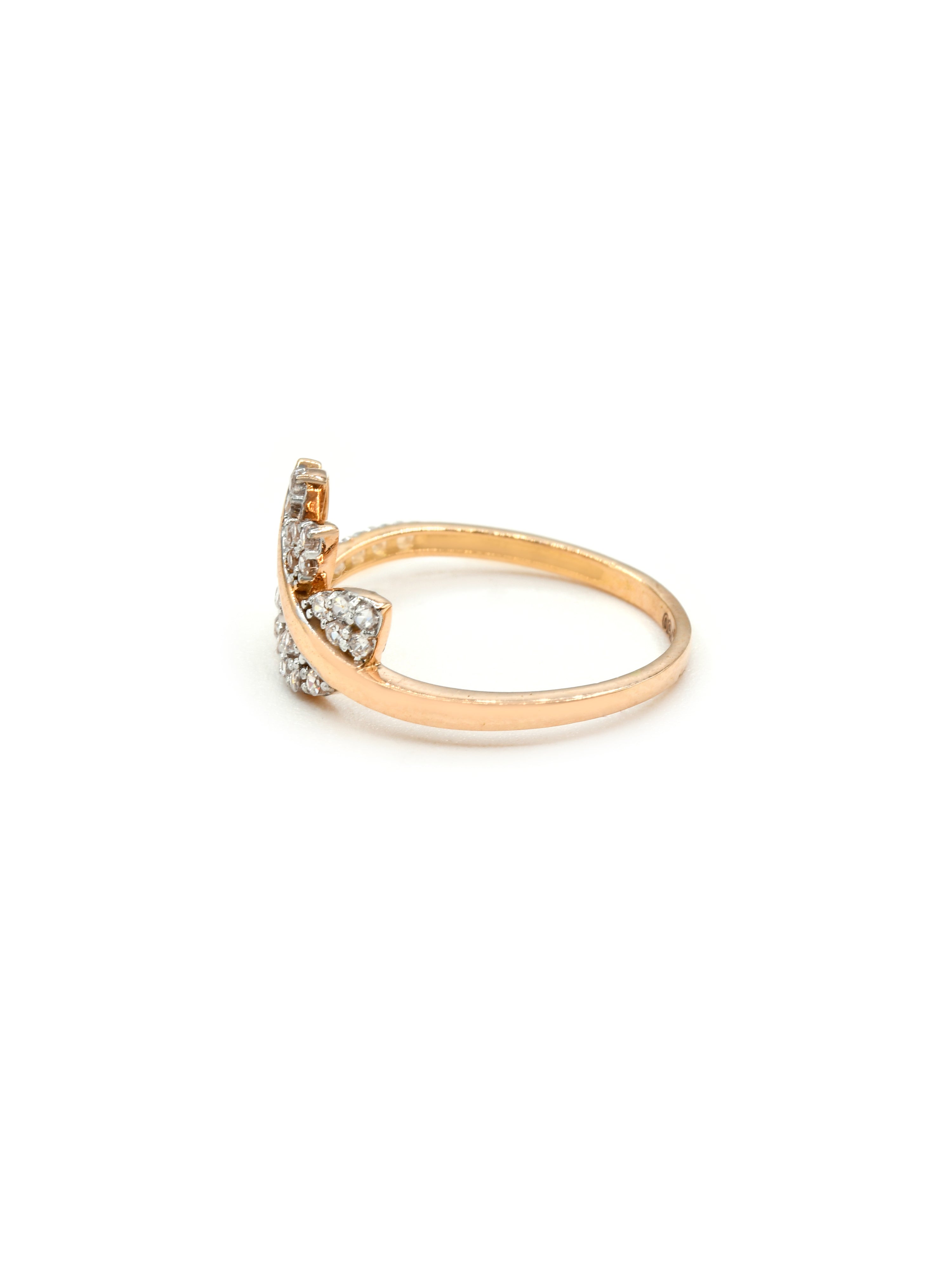 18ct Rose Gold CZ Ladies Ring 1.63 GMS - Roop Darshan