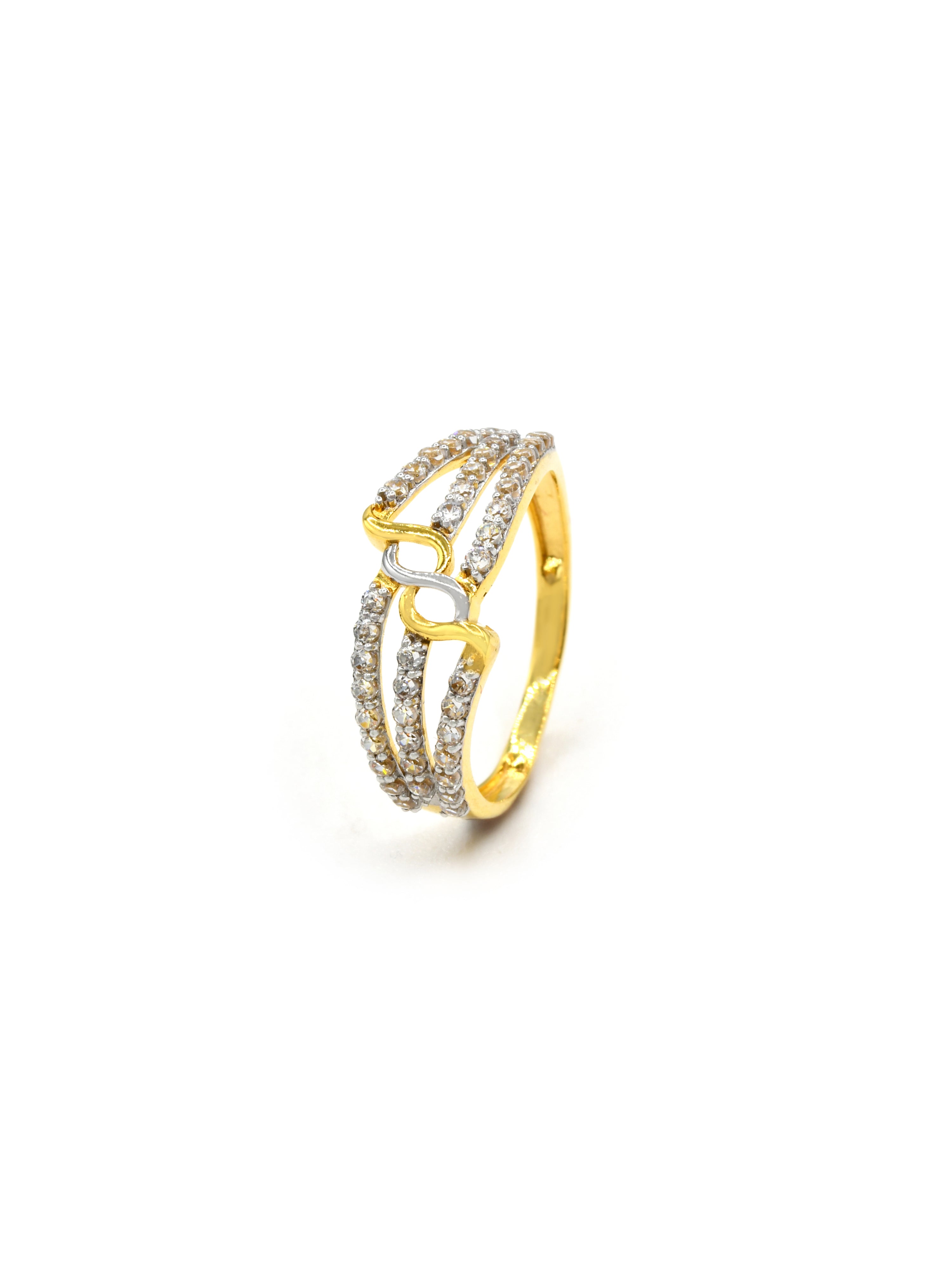 18ct Gold CZ Ladies Ring 2.04 GMS - Roop Darshan