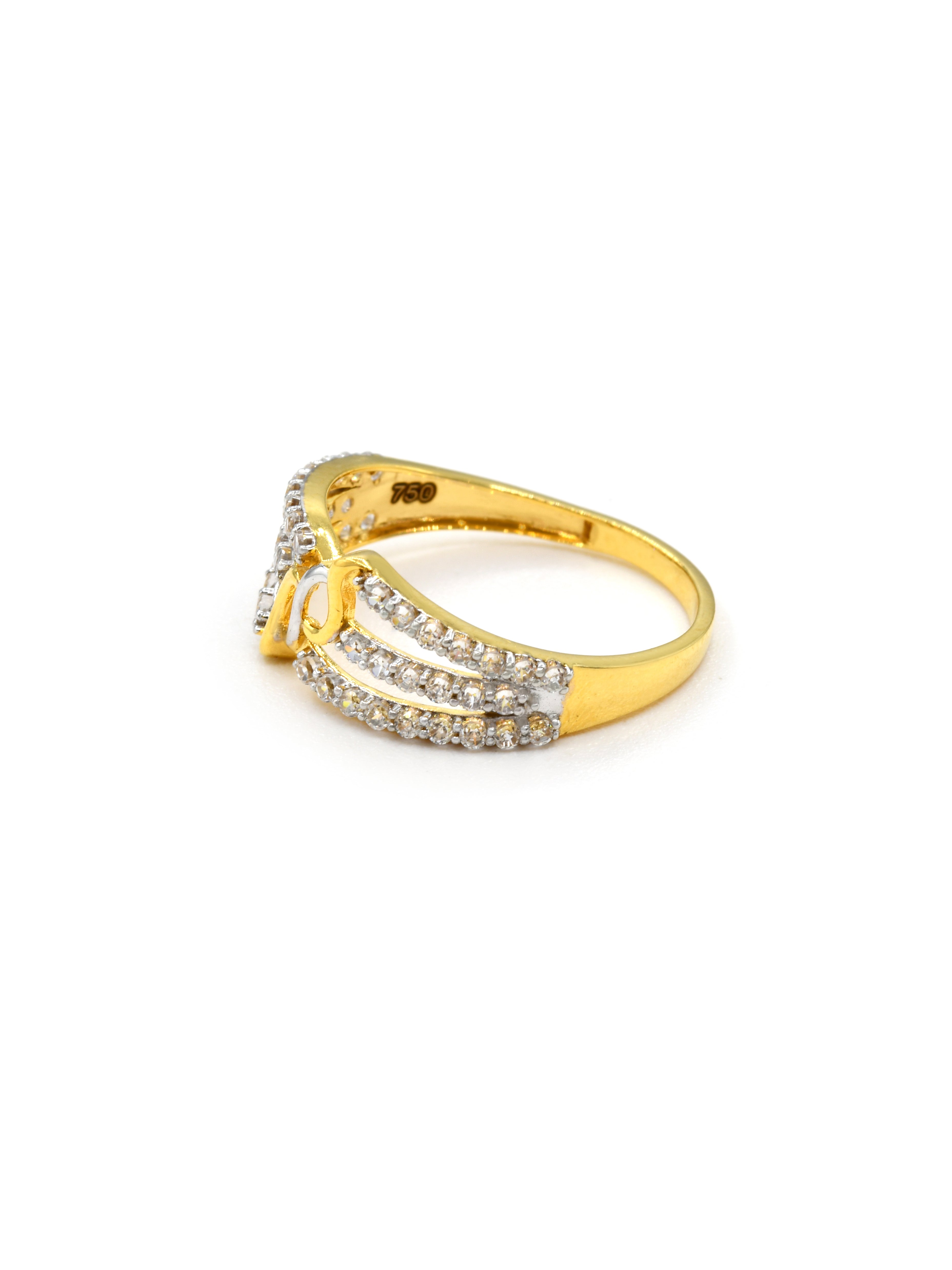 18ct Gold CZ Ladies Ring 2.04 GMS - Roop Darshan