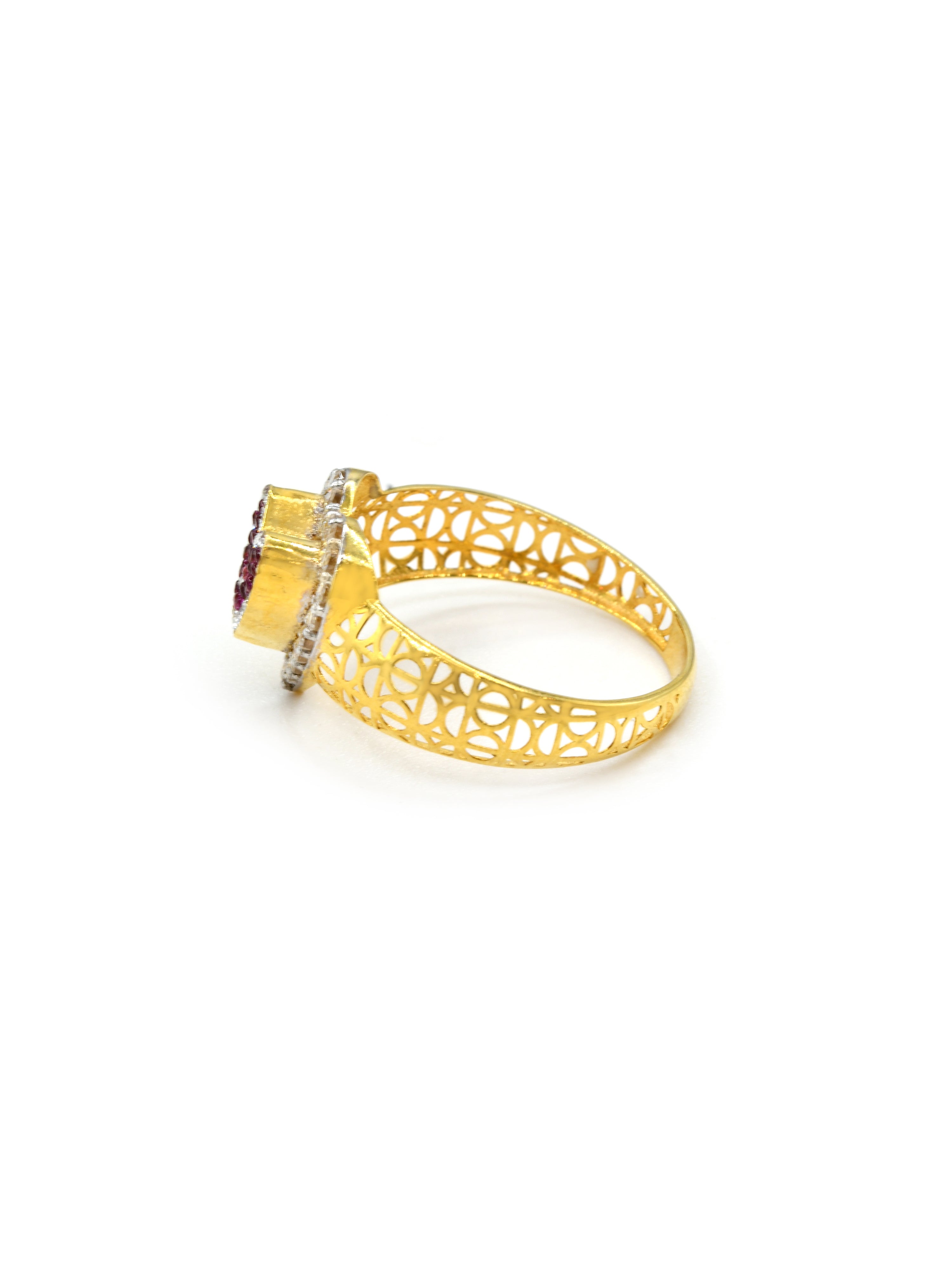 18ct Gold Pink Heart CZ Ladies Ring 1.66 GMS - Roop Darshan