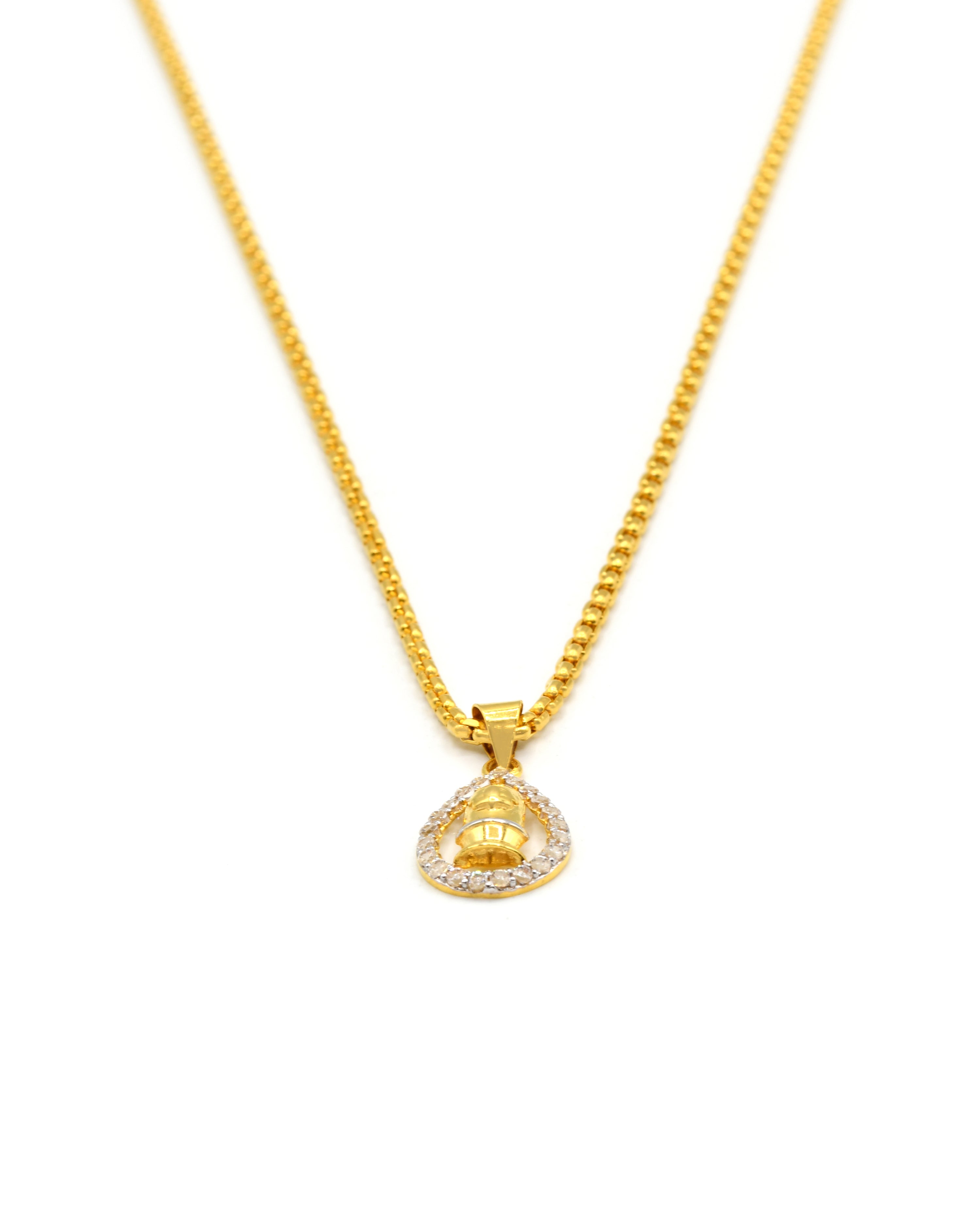 18ct Gold CZ Pendant - Roop Darshan