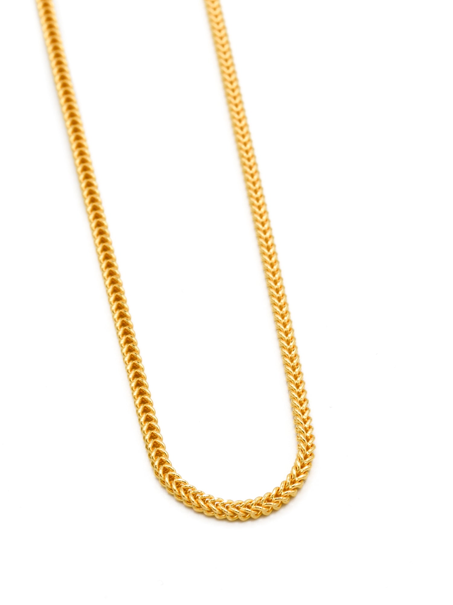 22ct Gold Hollow Fox Tail Chain - 45cm - Roop Darshan