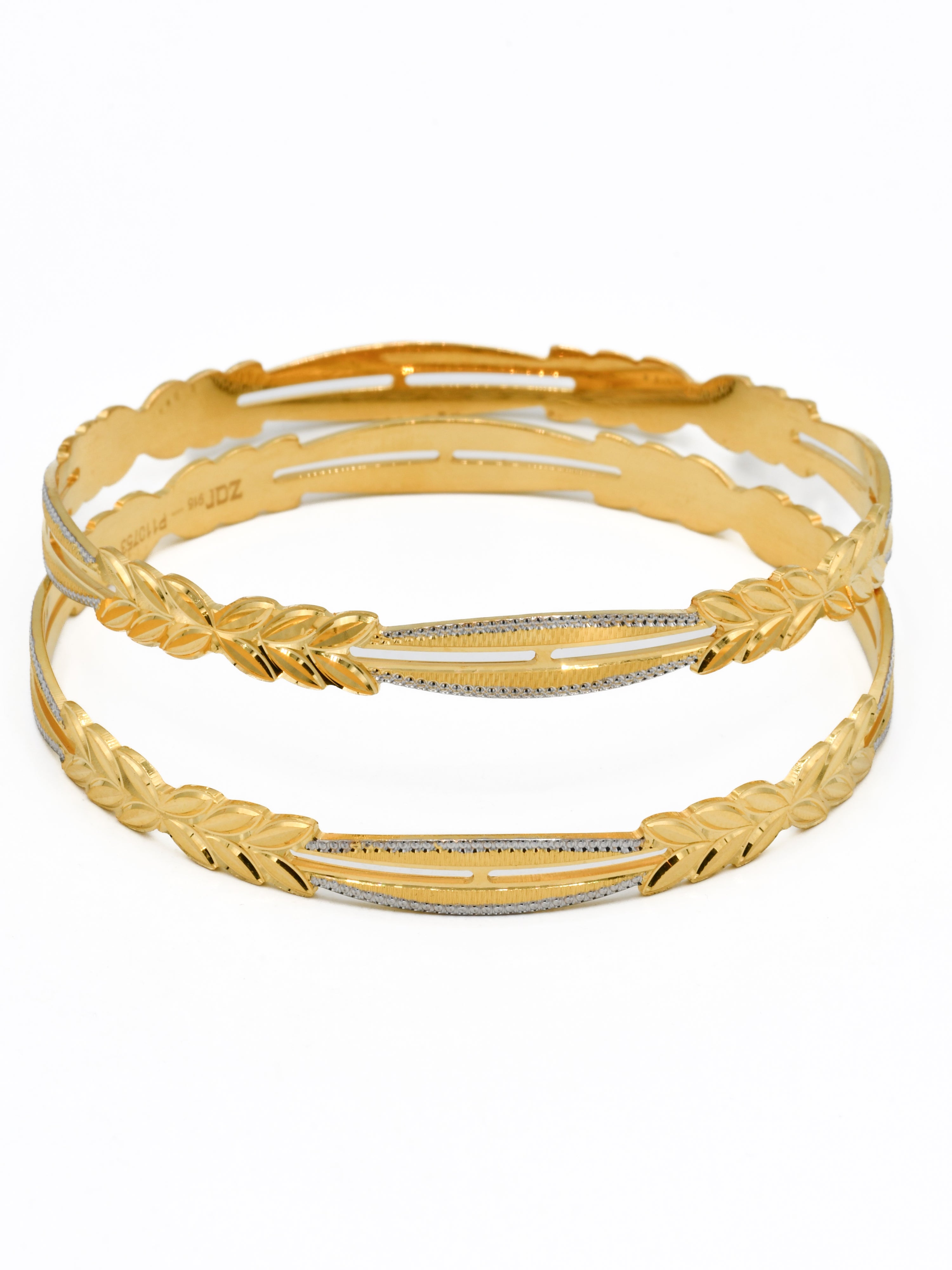 22ct Gold Two Tone Pair Bangle - Roop Darshan