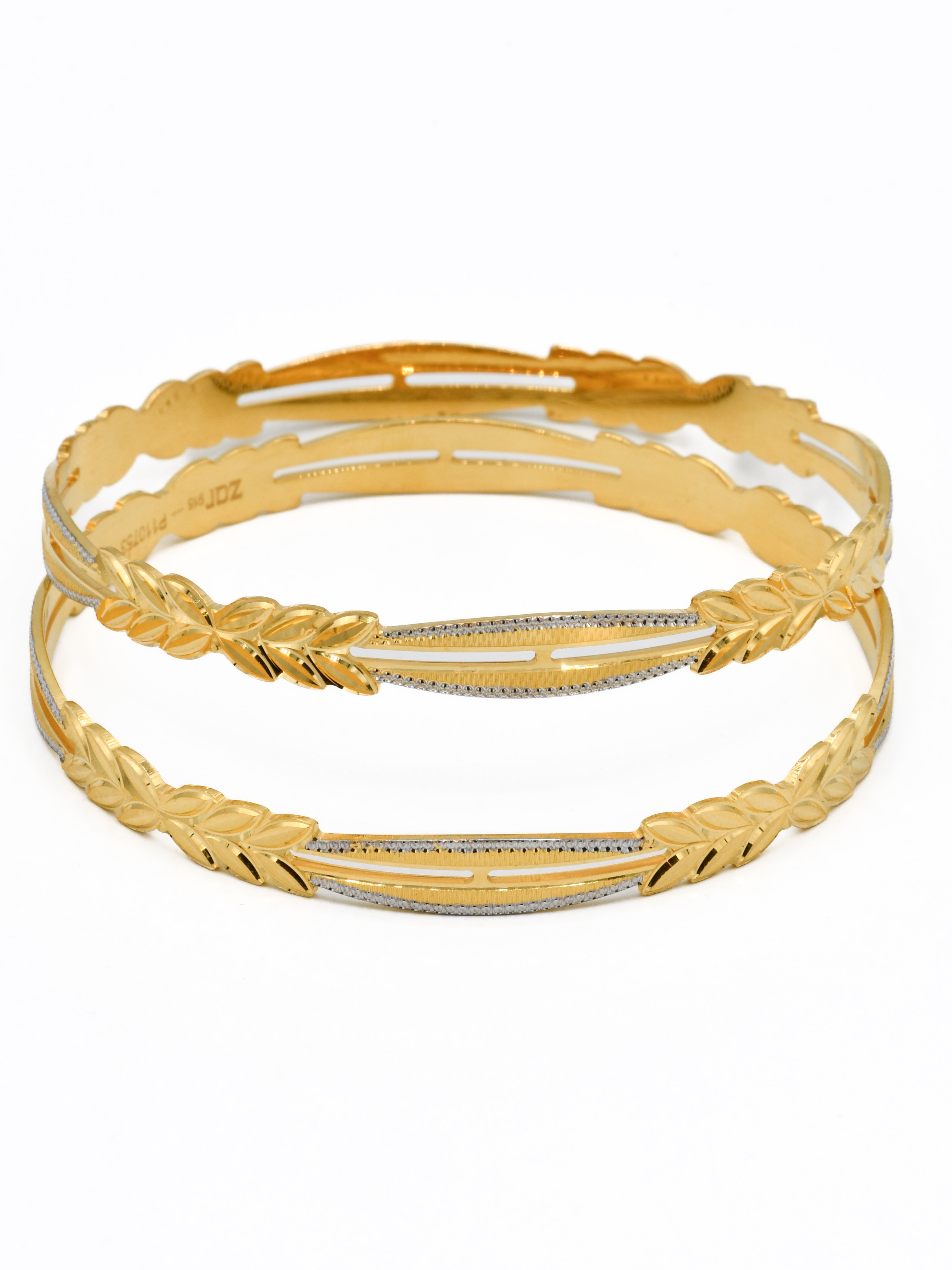 22ct Gold Two Tone Pair Bangle - Roop Darshan