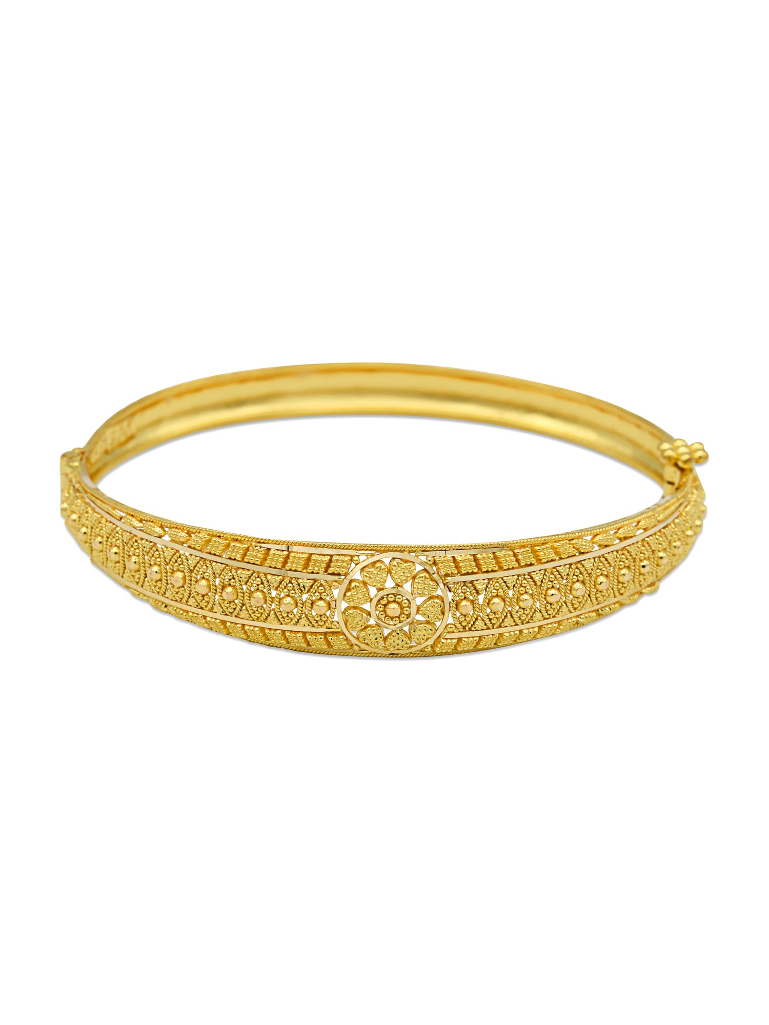 22ct Gold Filigree Screw Bangle