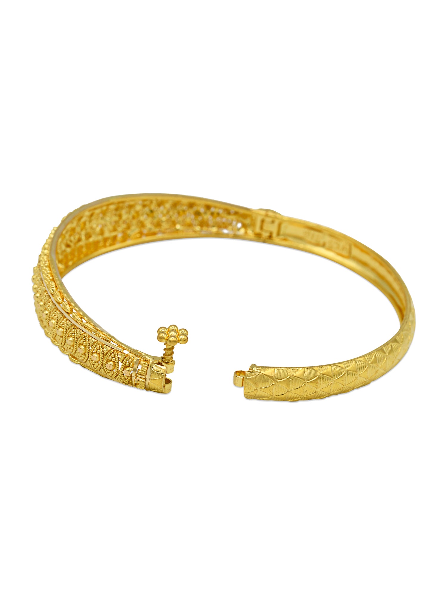 22ct Gold Filigree Screw Bangle