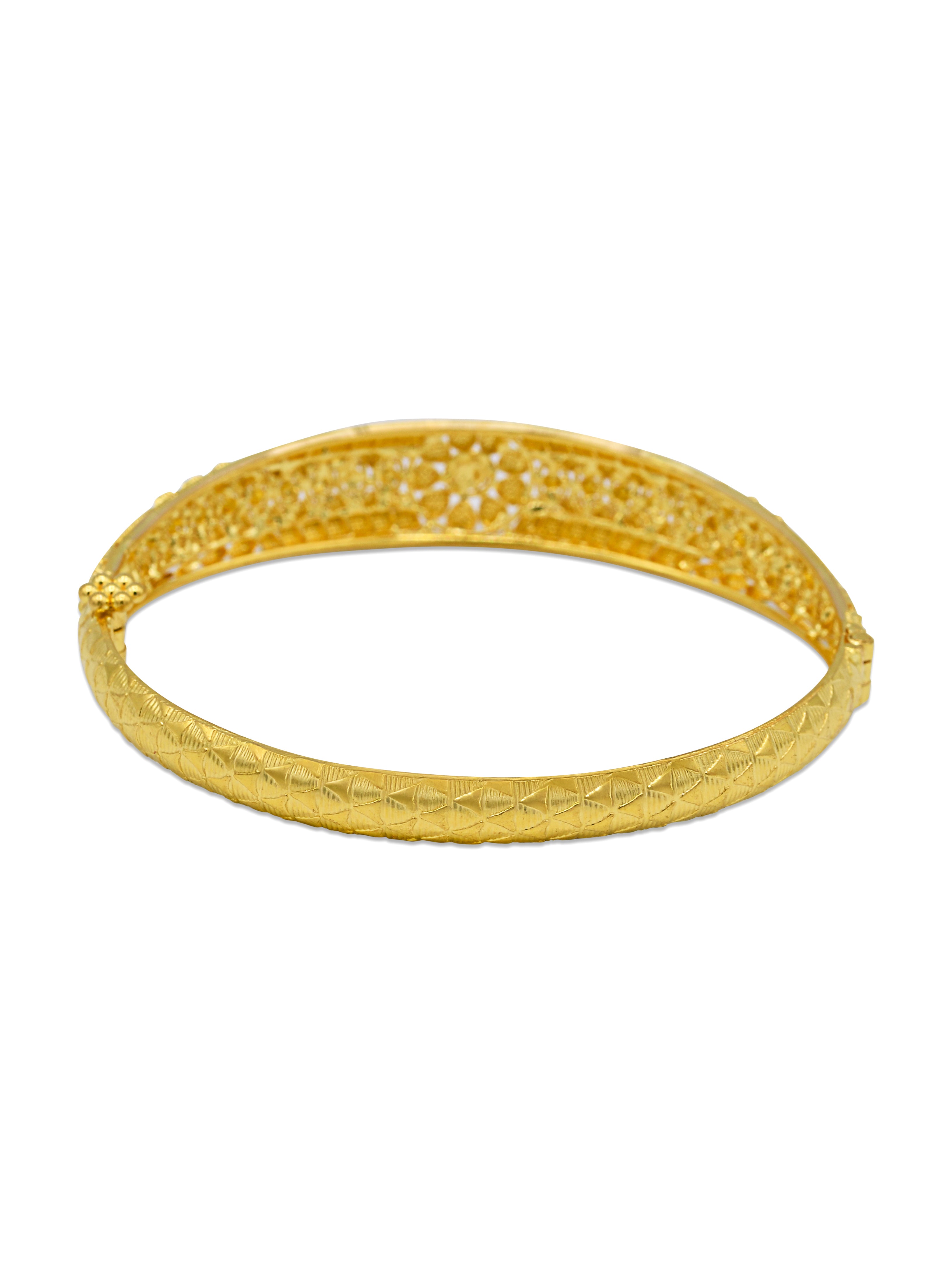 22ct Gold Filigree Screw Bangle