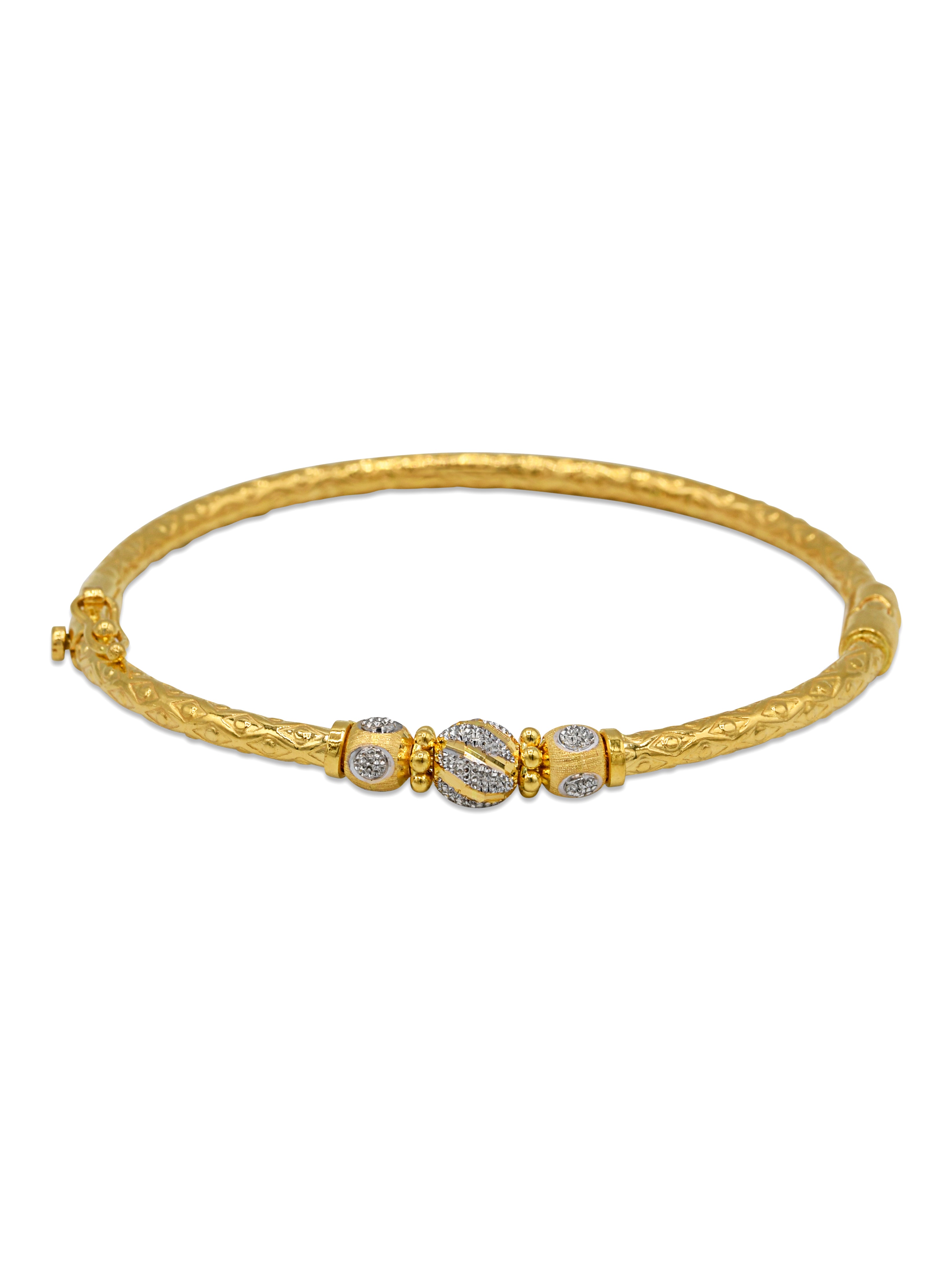 22ct Gold Two Tone Ball Bangle