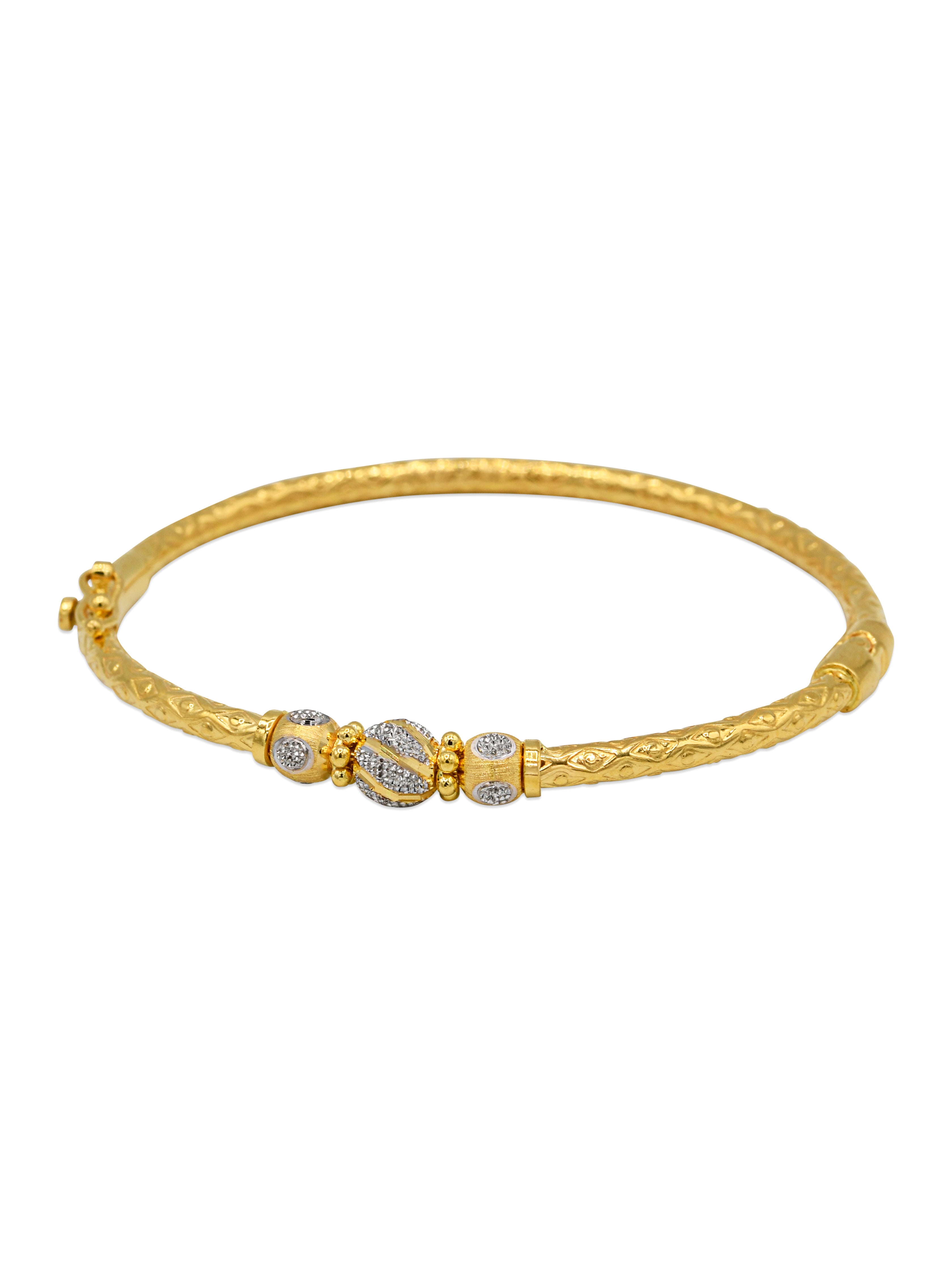 22ct Gold Two Tone Ball Bangle
