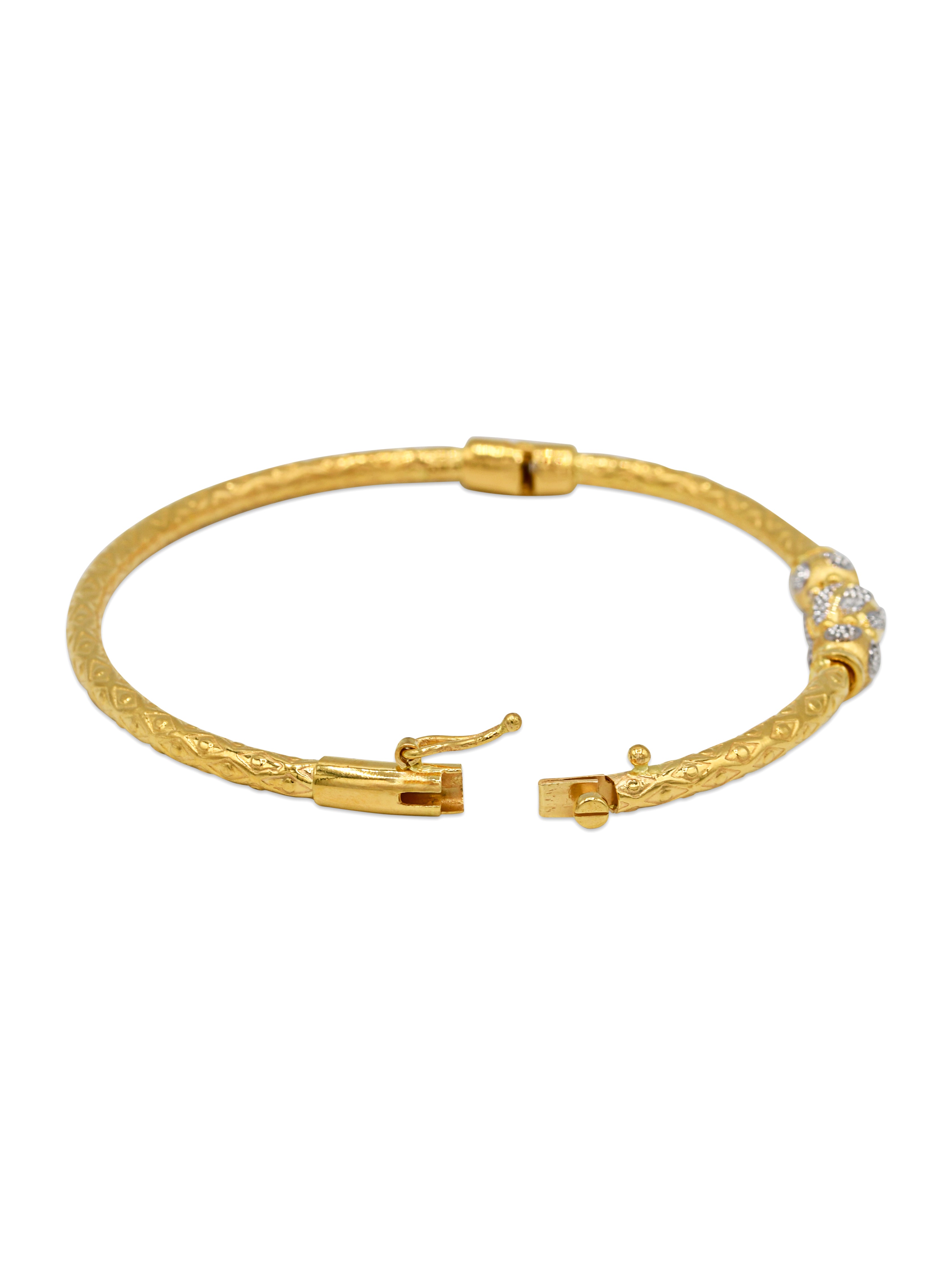 22ct Gold Two Tone Ball Bangle
