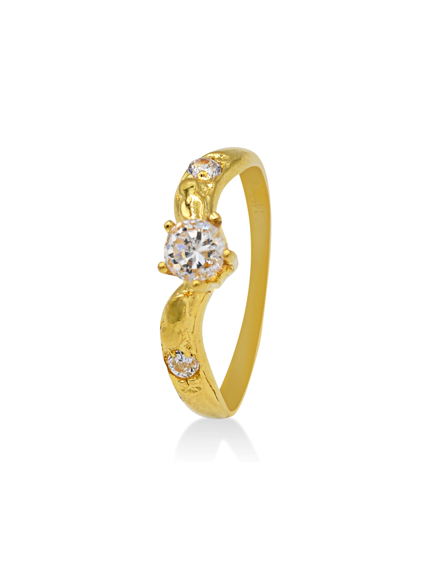 22ct Gold CZ Ladies Ring